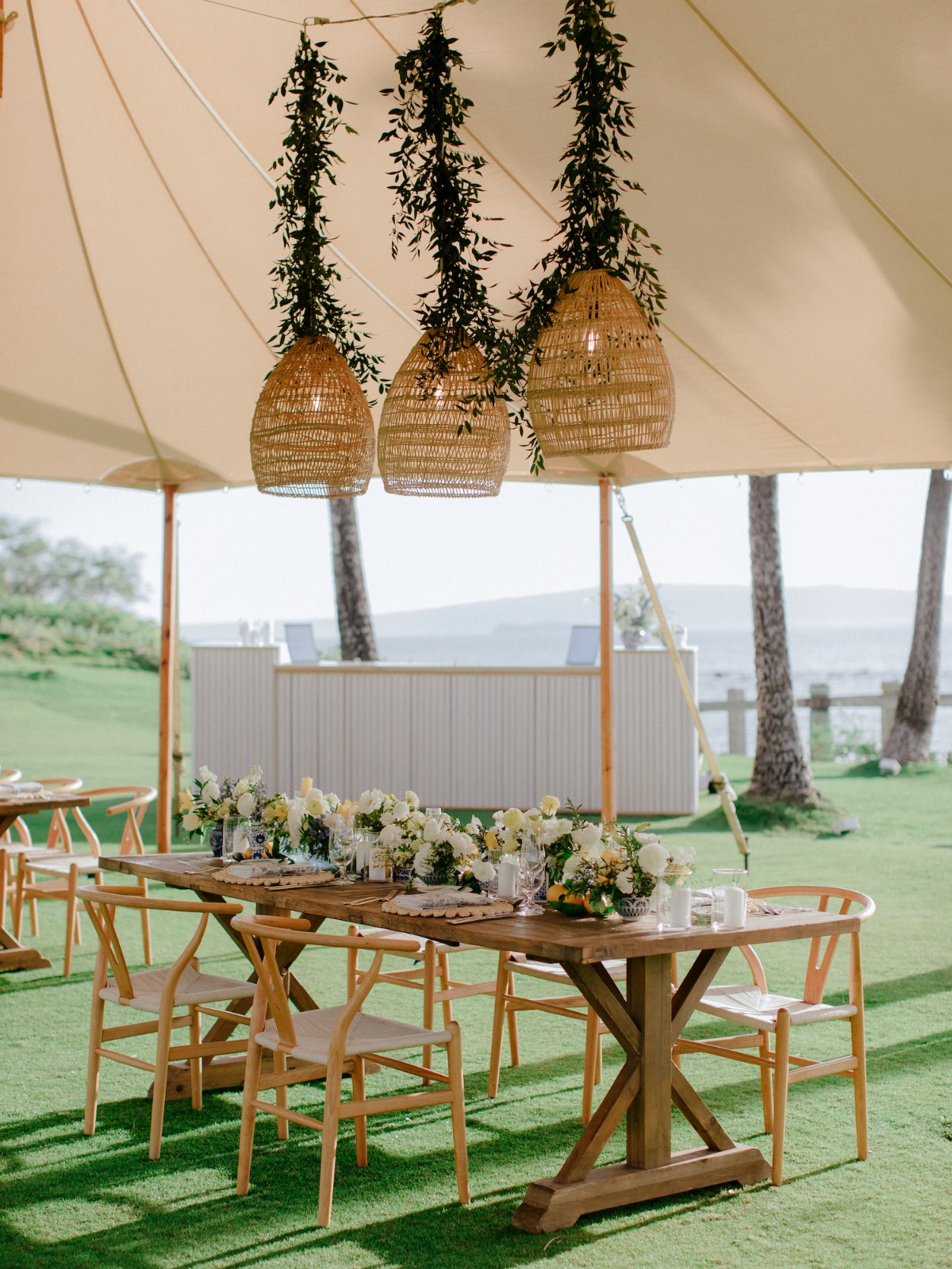 hanging rattan lighting