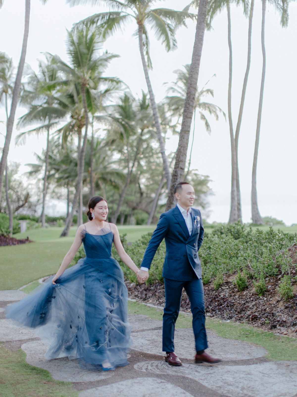 colorful reception dress for bride