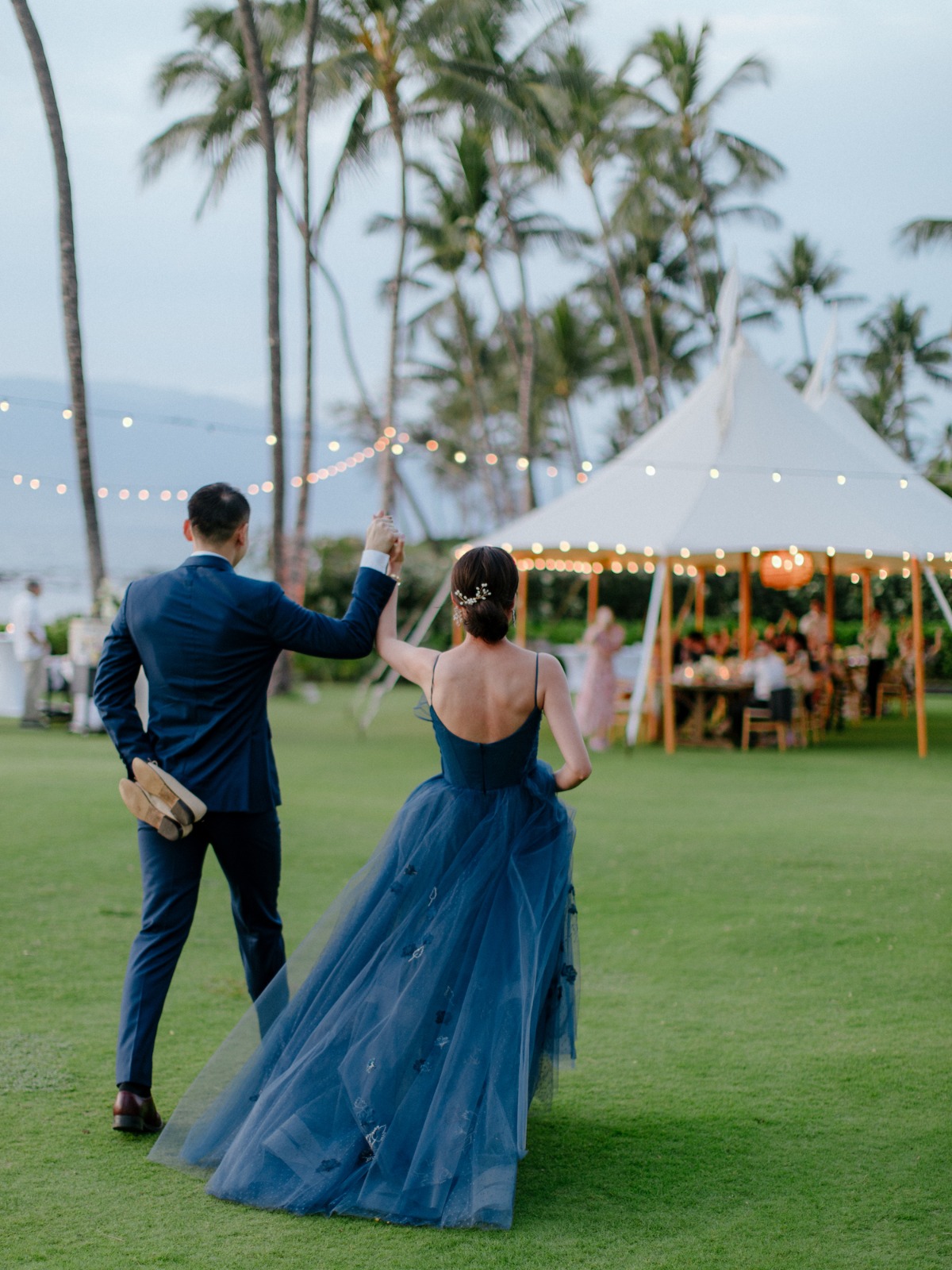 blue ombre wedding dress