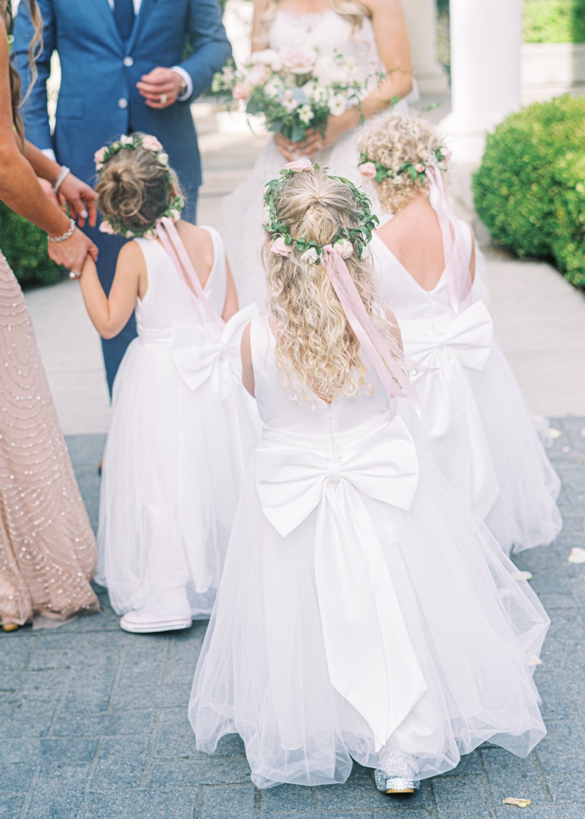 bow-back flower girl dresses