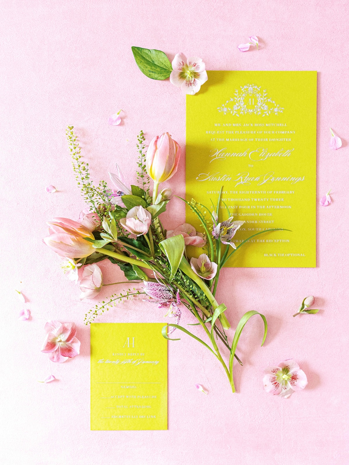 yellow wedding invitations