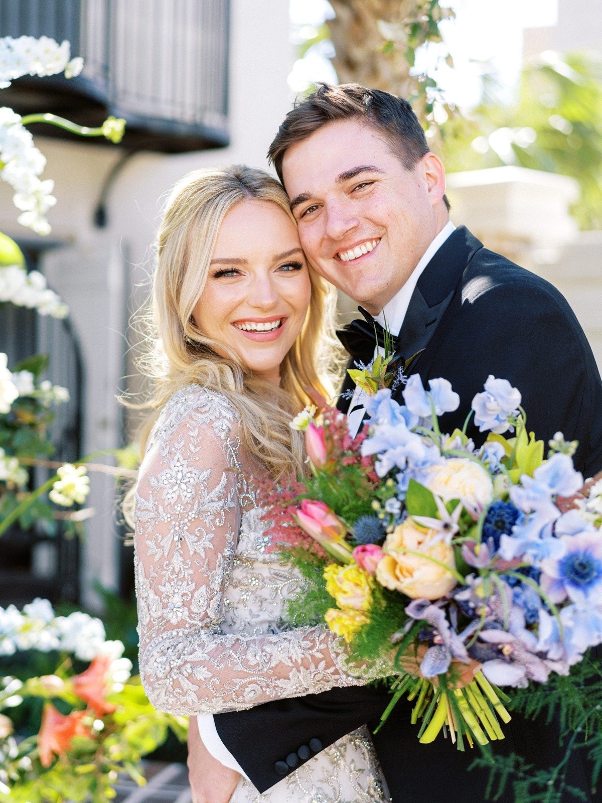 muted rainbow bouquet