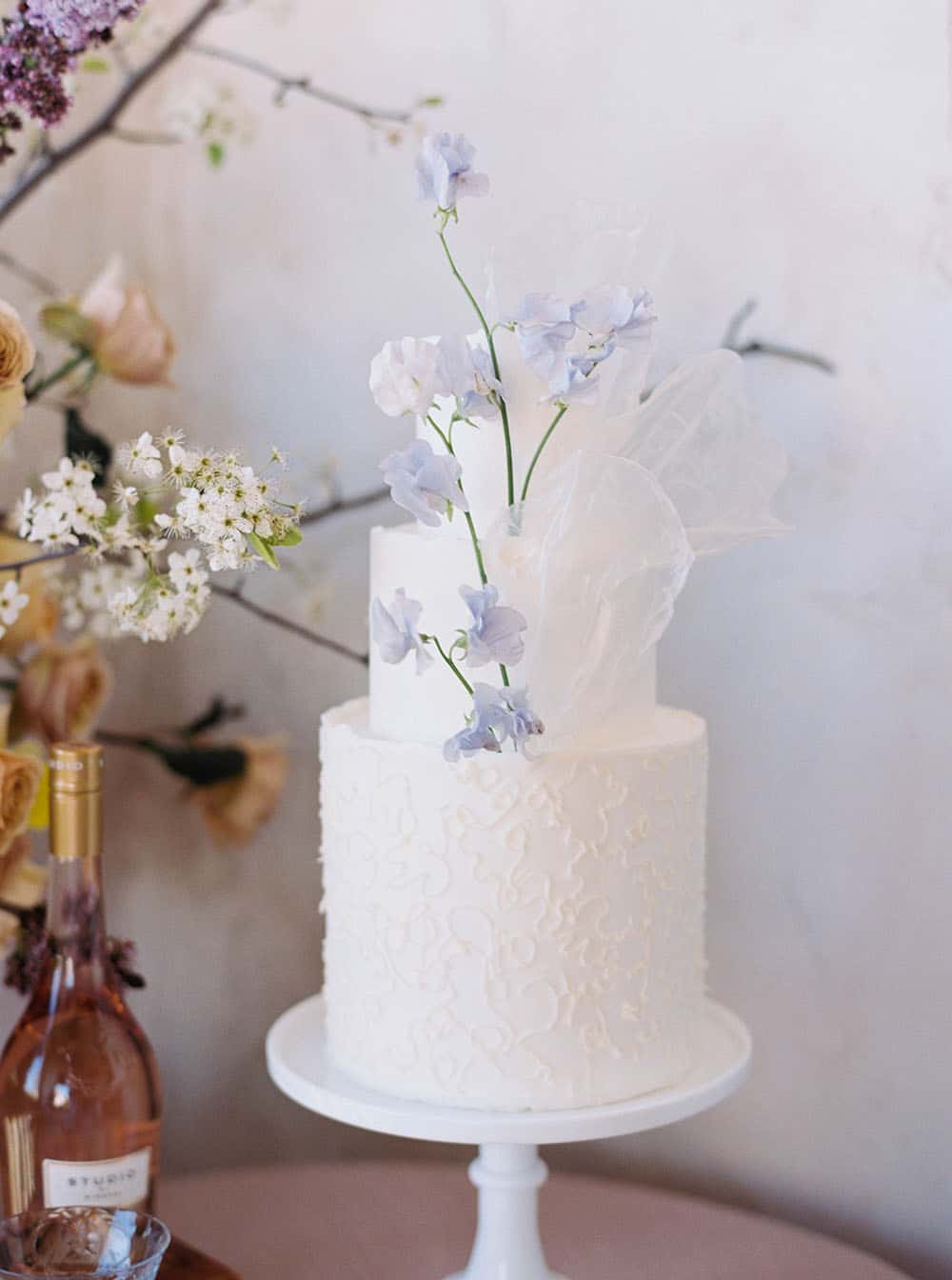 Soft Lilac Wedding Dress Ruffles