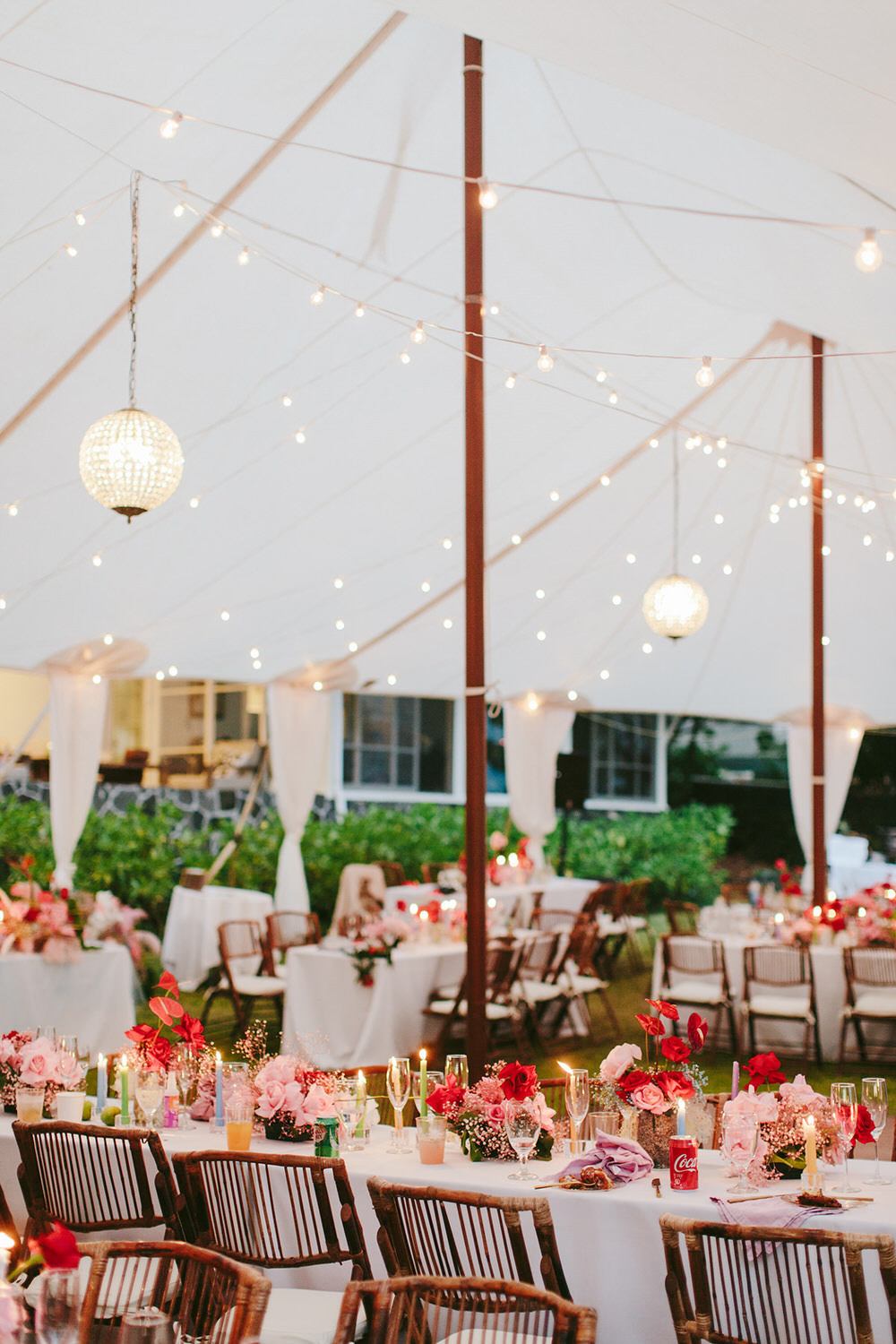 tented wedding reception at Kona Beach