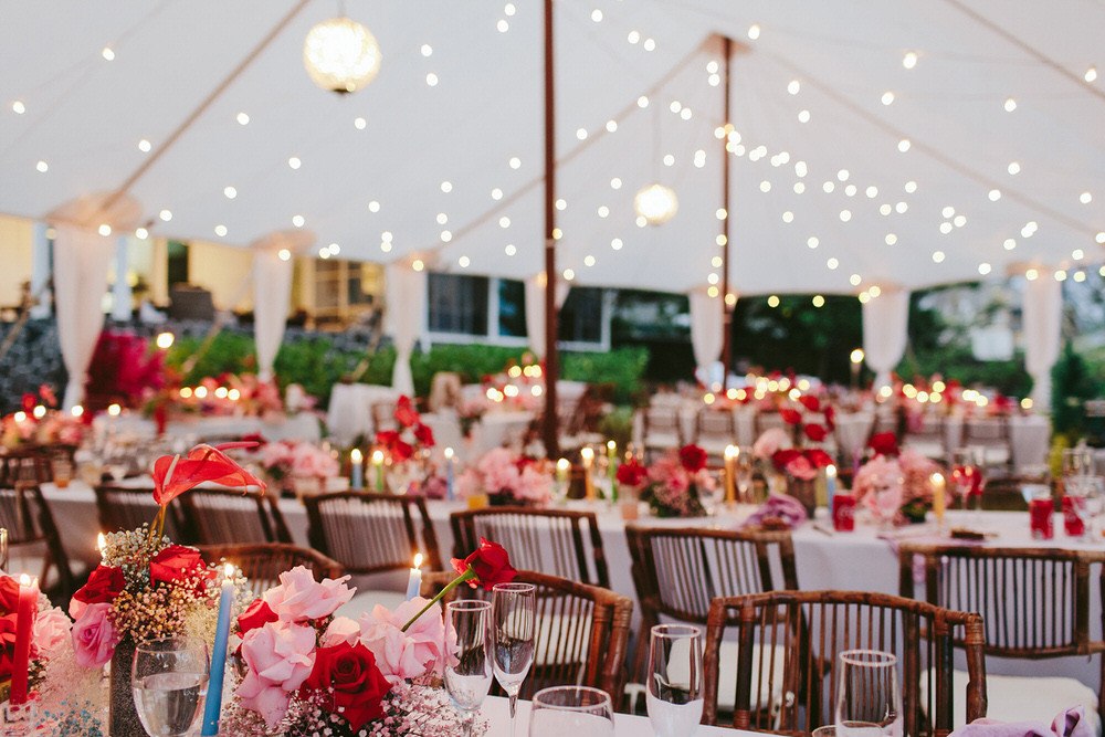 tented wedding reception at Kona Beach