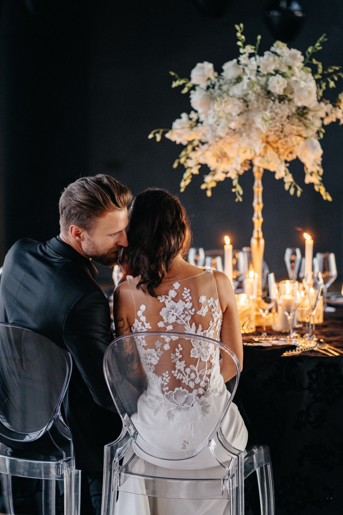 lace-back wedding dress