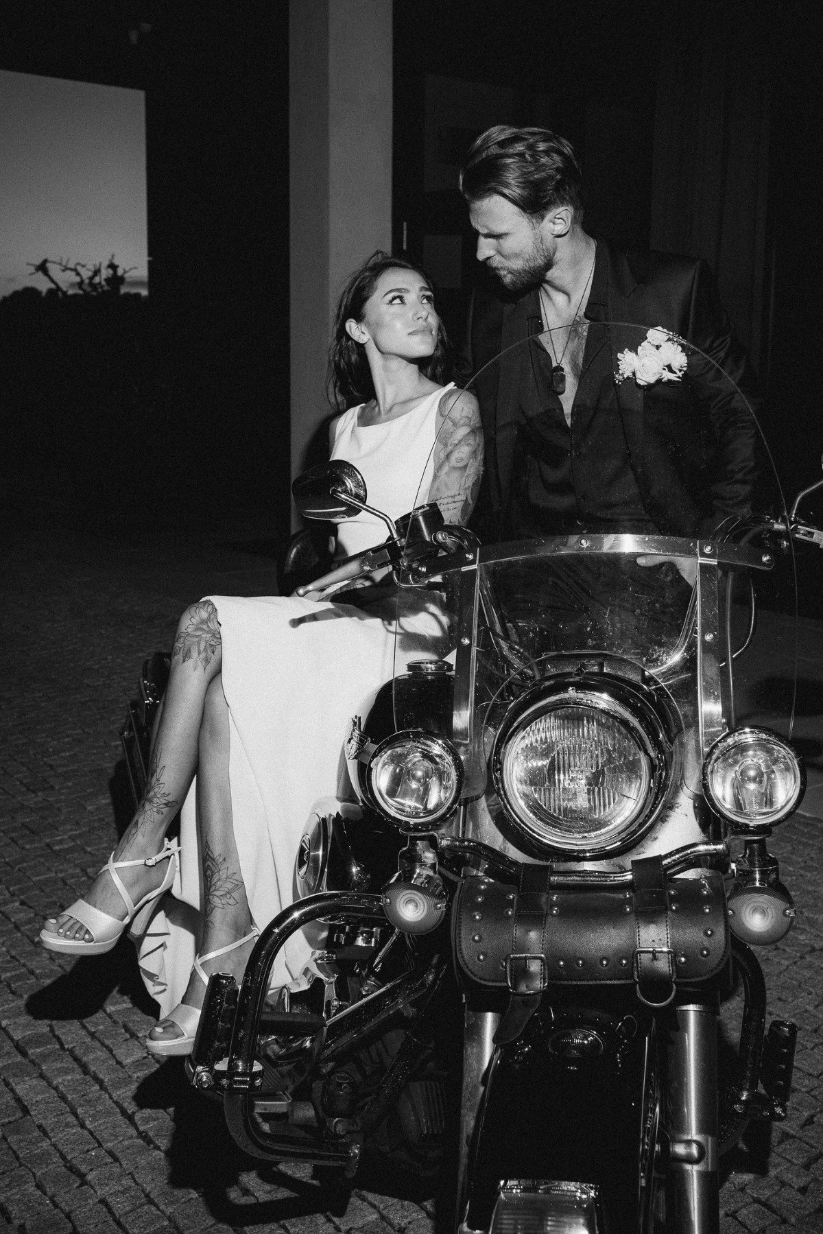 Harley Davidson wedding portraits