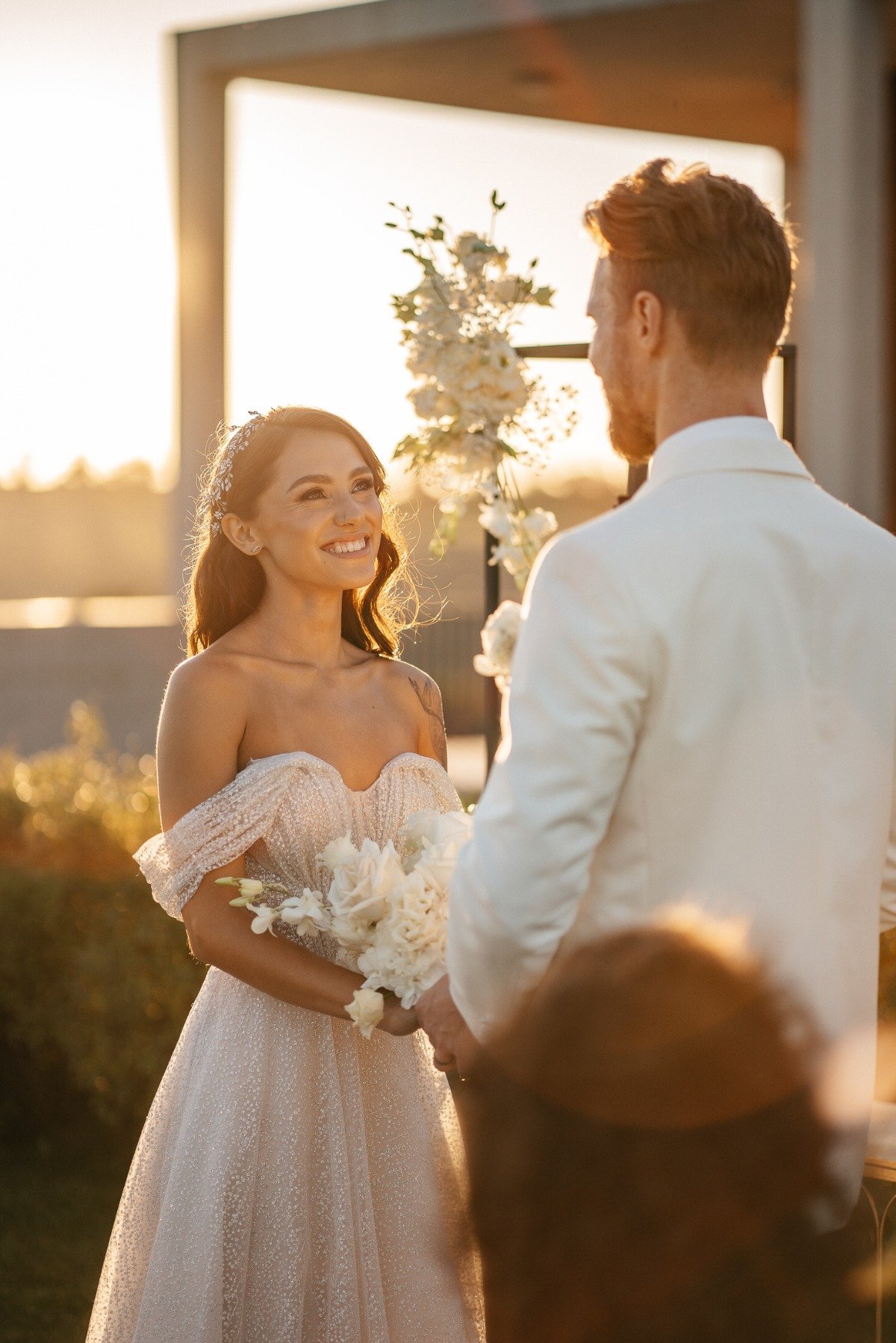 textured wedding dress