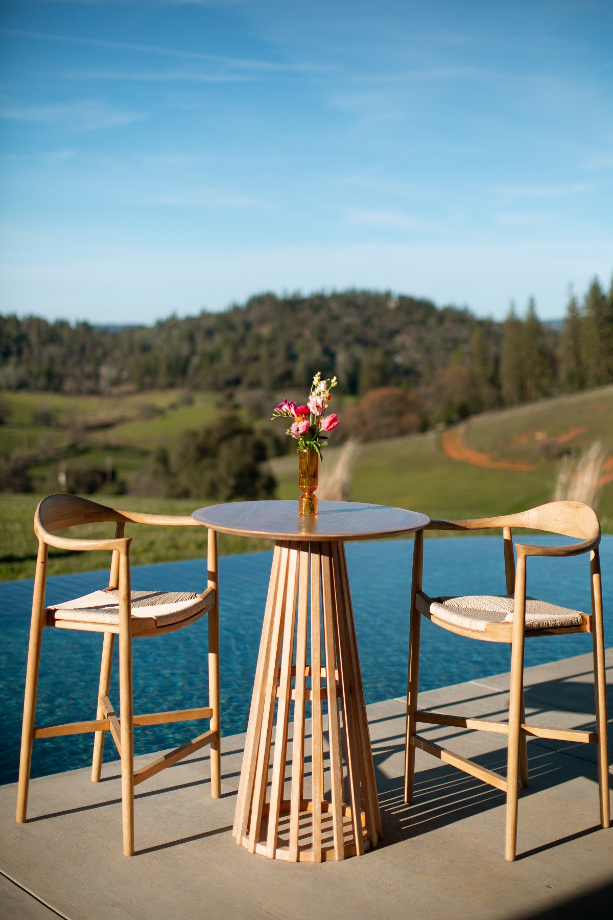 natural wood cocktail tables