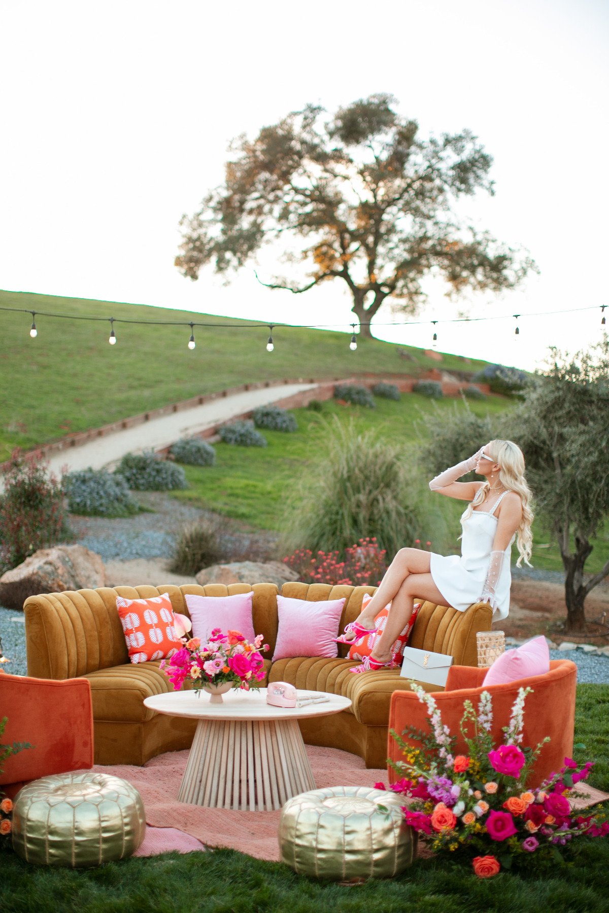 gold Moroccan poufs