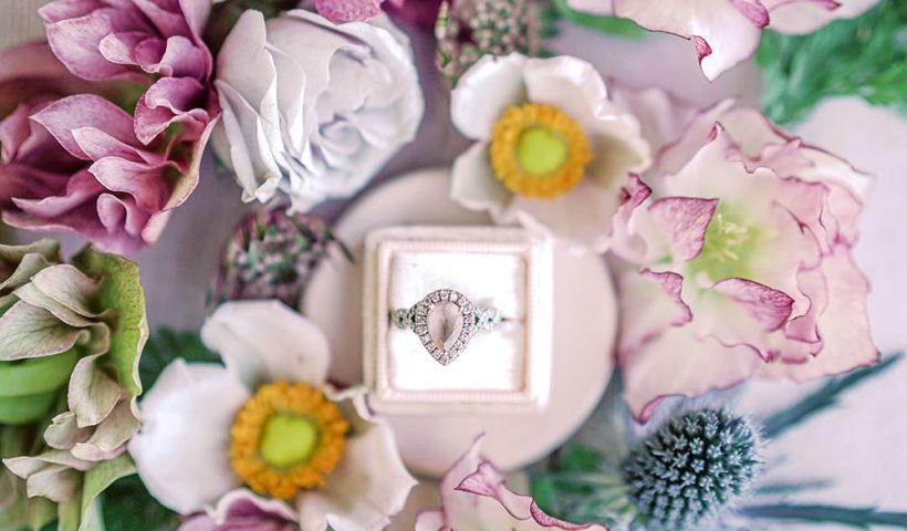 Romantic Woodland Wedding With Cloche Centerpieces & Lavender Blooms