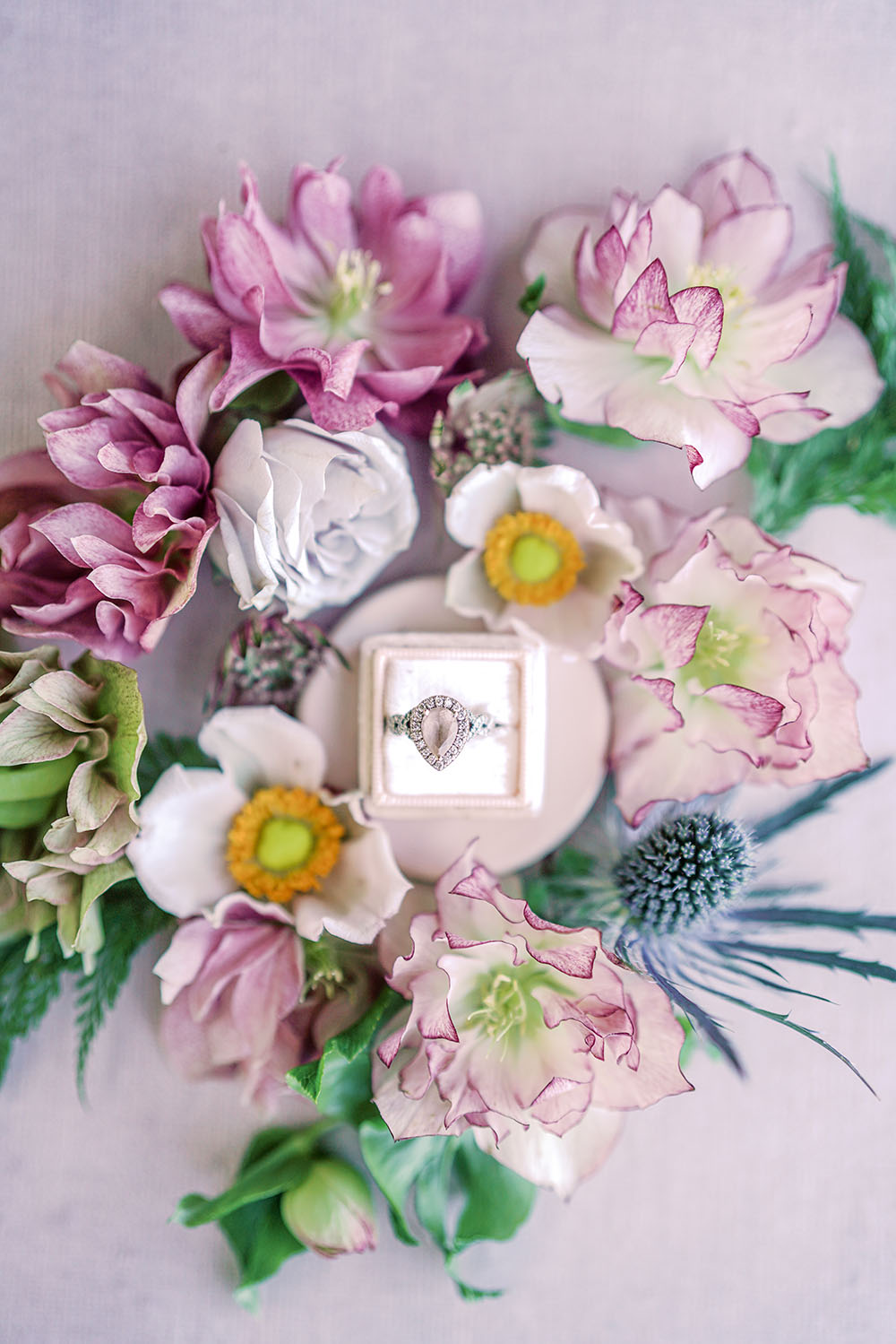 Romantic Woodland Wedding With Cloche Centerpieces & Lavender Blooms