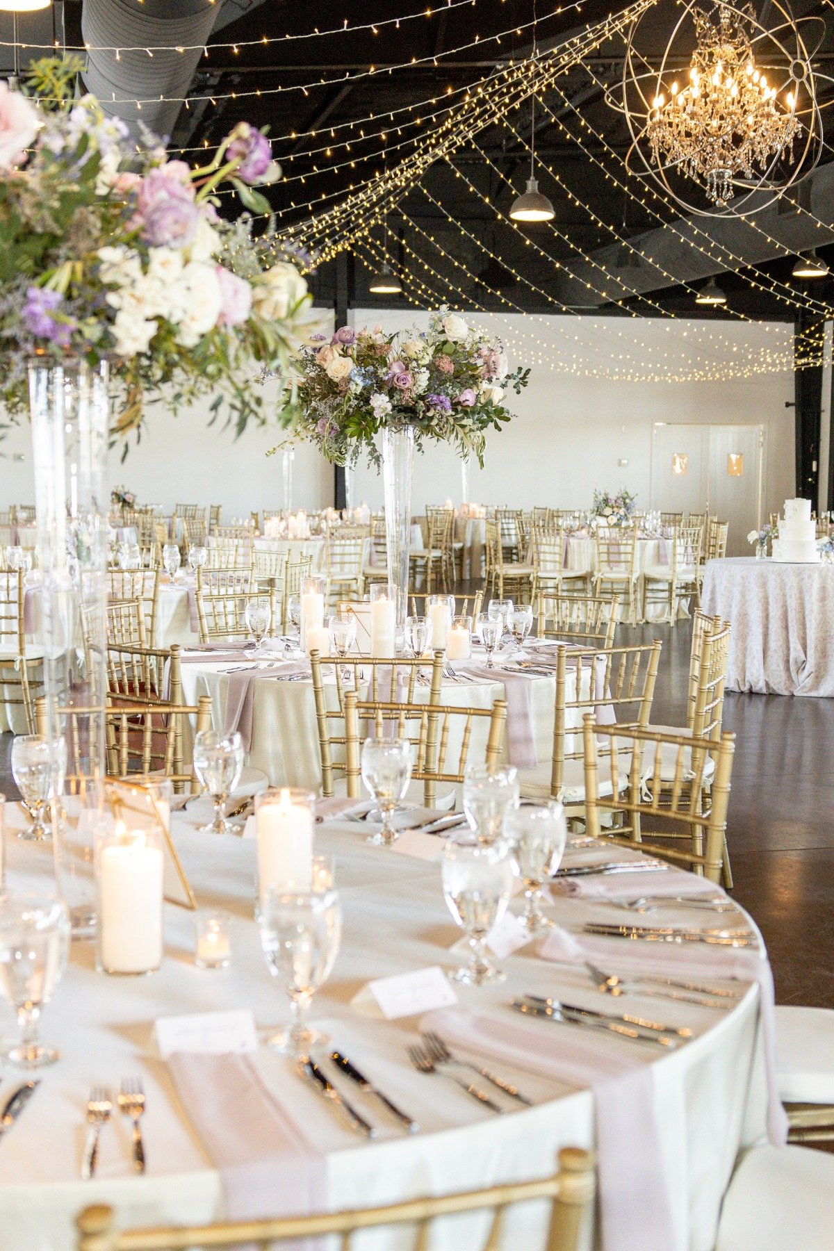 pastel and gold wedding reception ideas