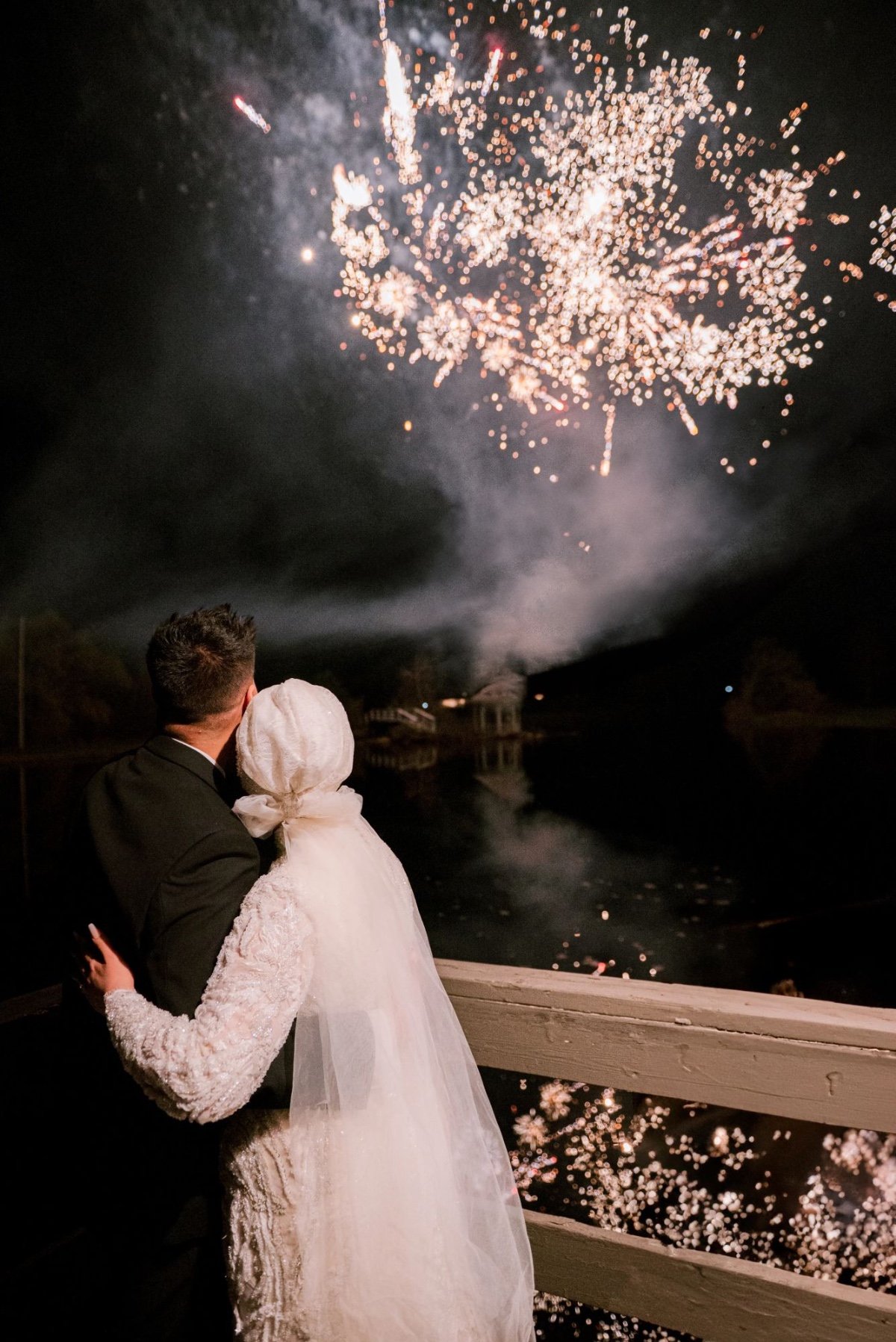 firework exit at wedding