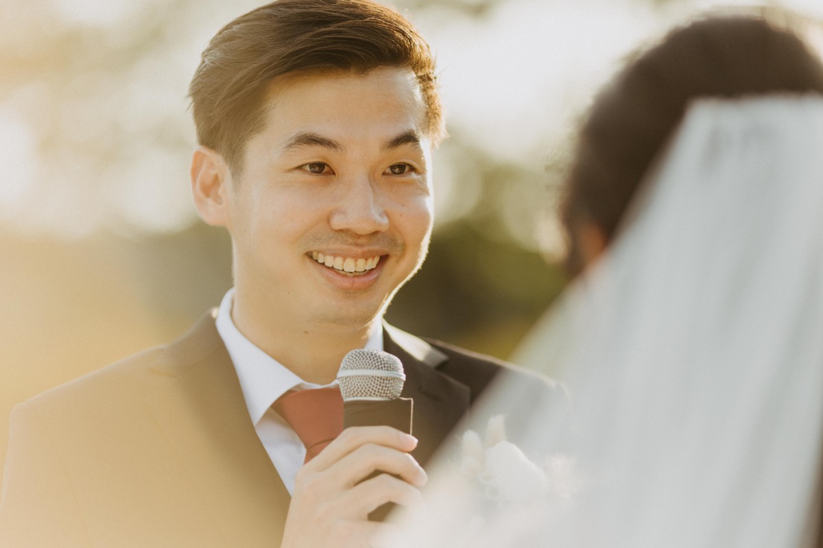 red tie for groom