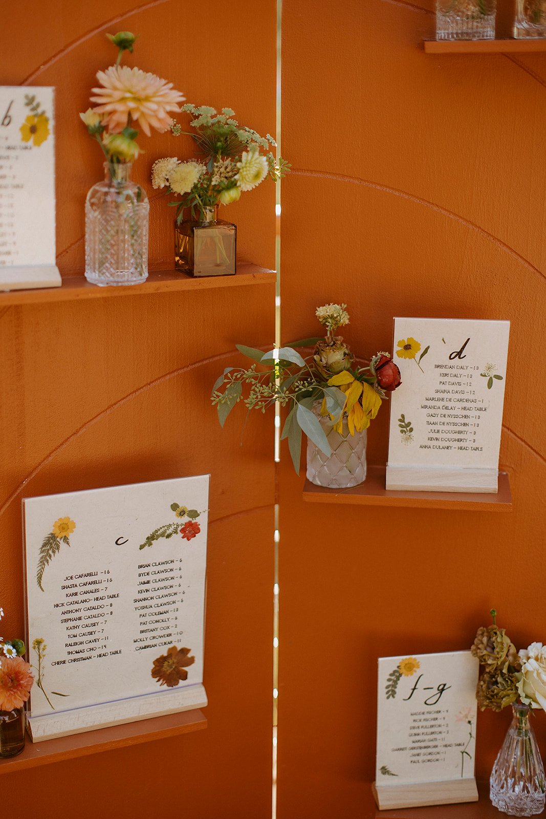 dried flower escort card ideas