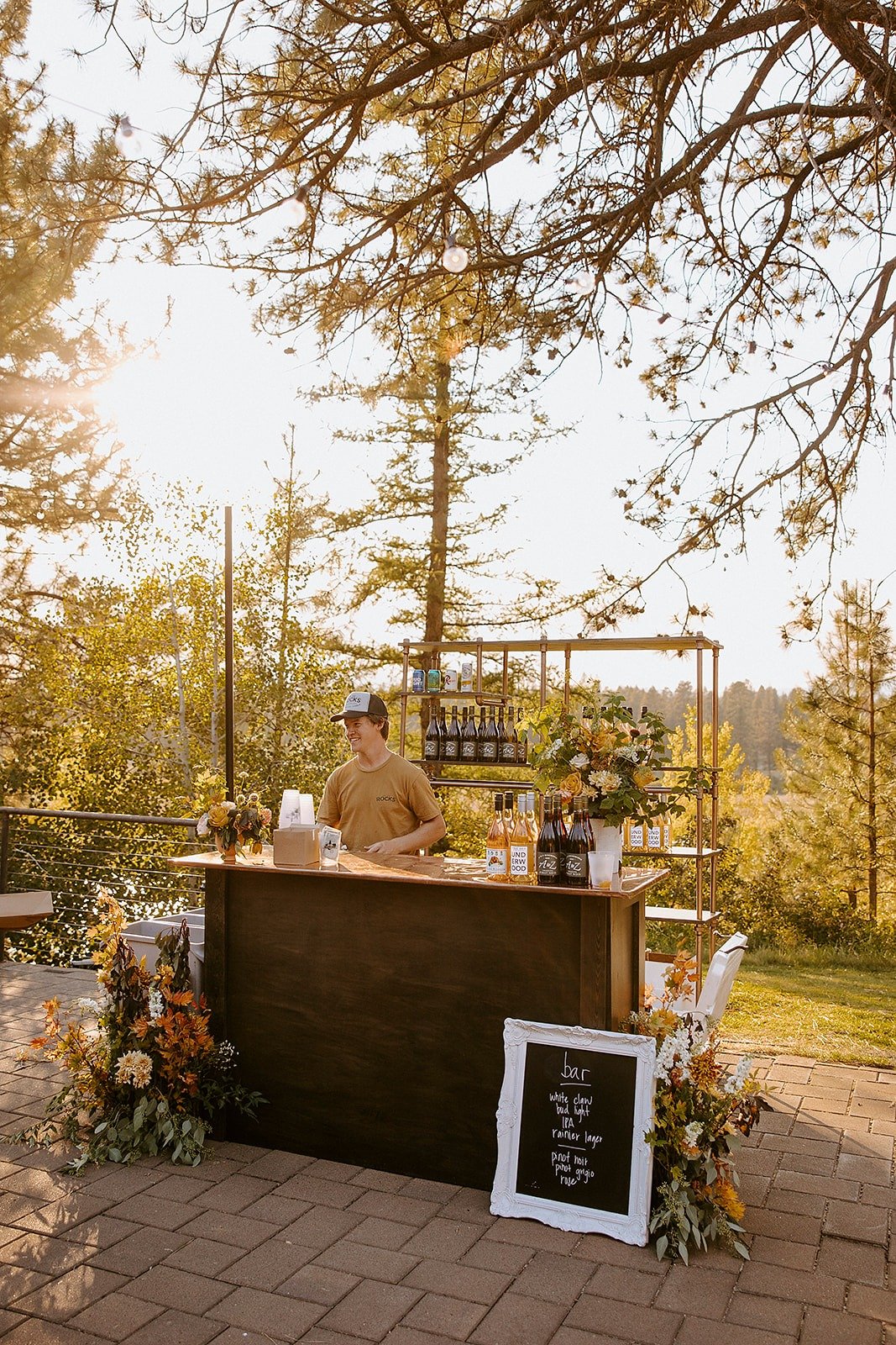 outdoor bar for fall wedding