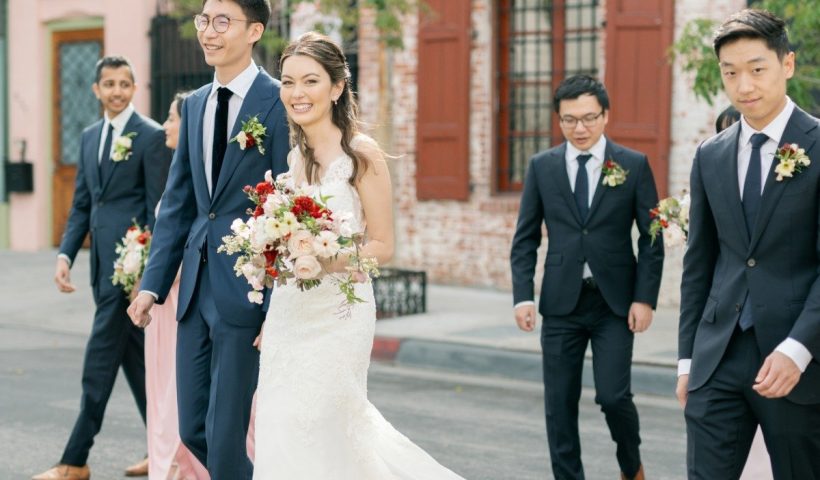 Los Angeles english garden wedding with traditional chinese touches