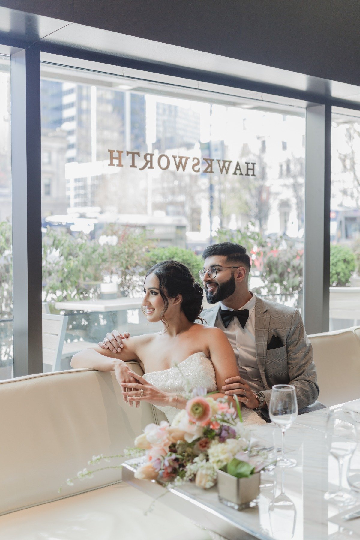 Pastels & pops of jewel tones for this Vancouver restaurant wedding