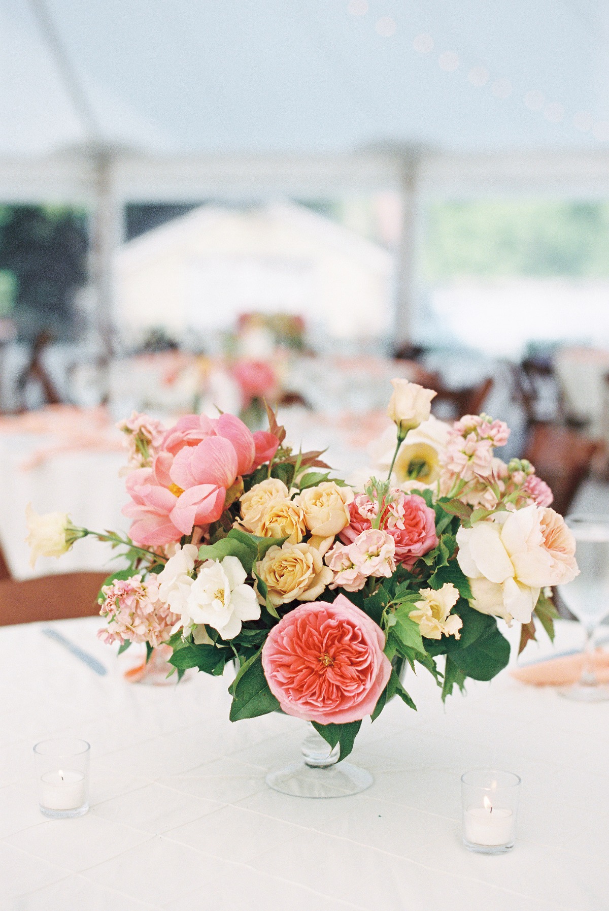 peony wedding floral arrangement centerpiece