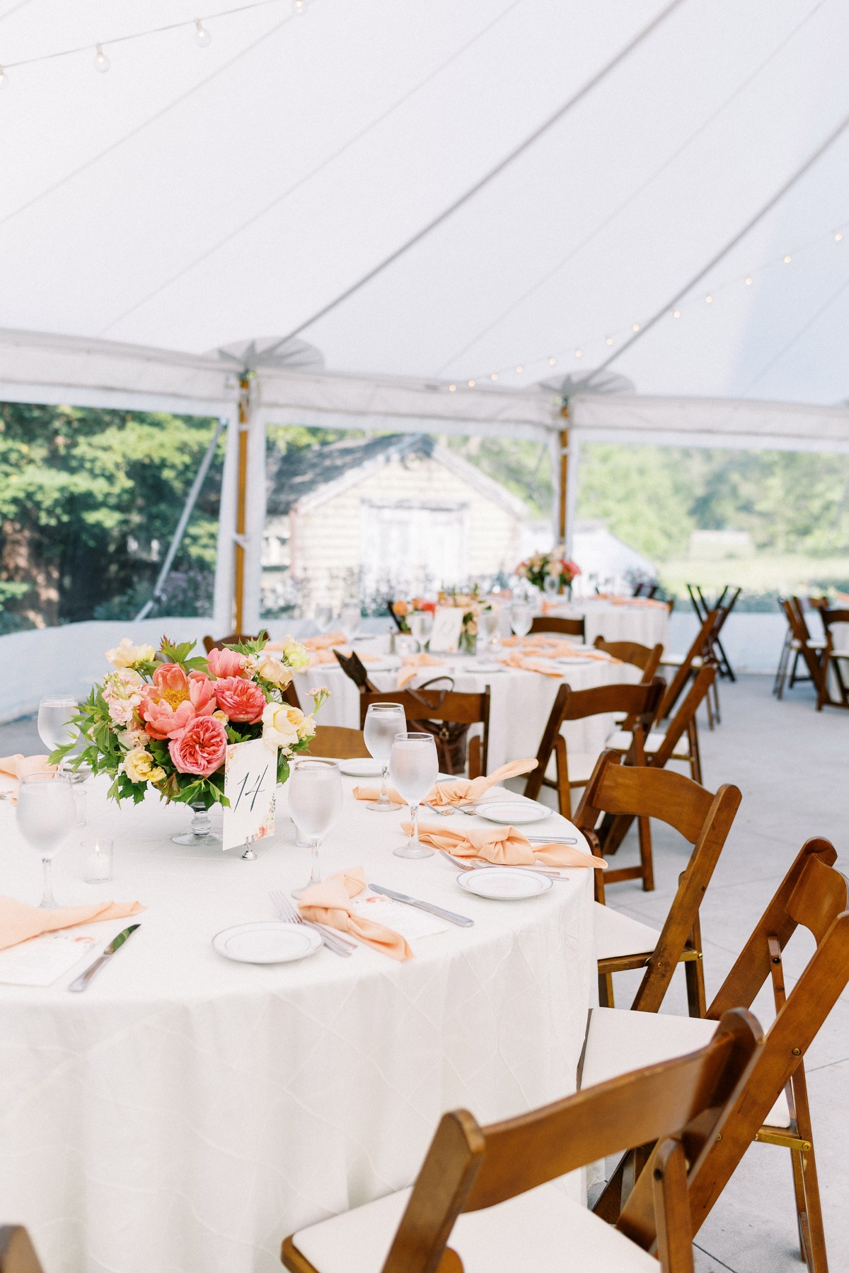 tented garden wedding reception