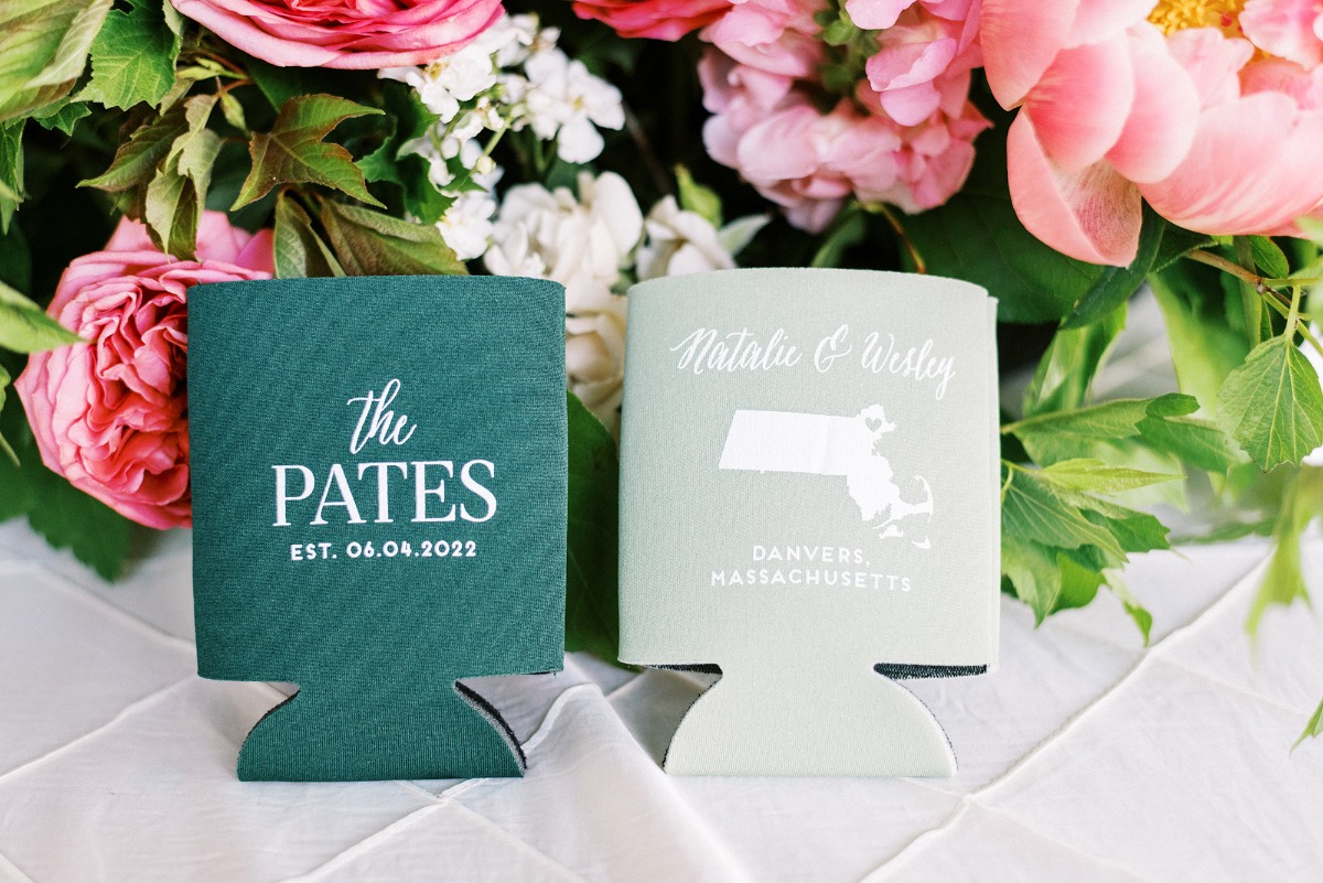 custom koozie wedding favors