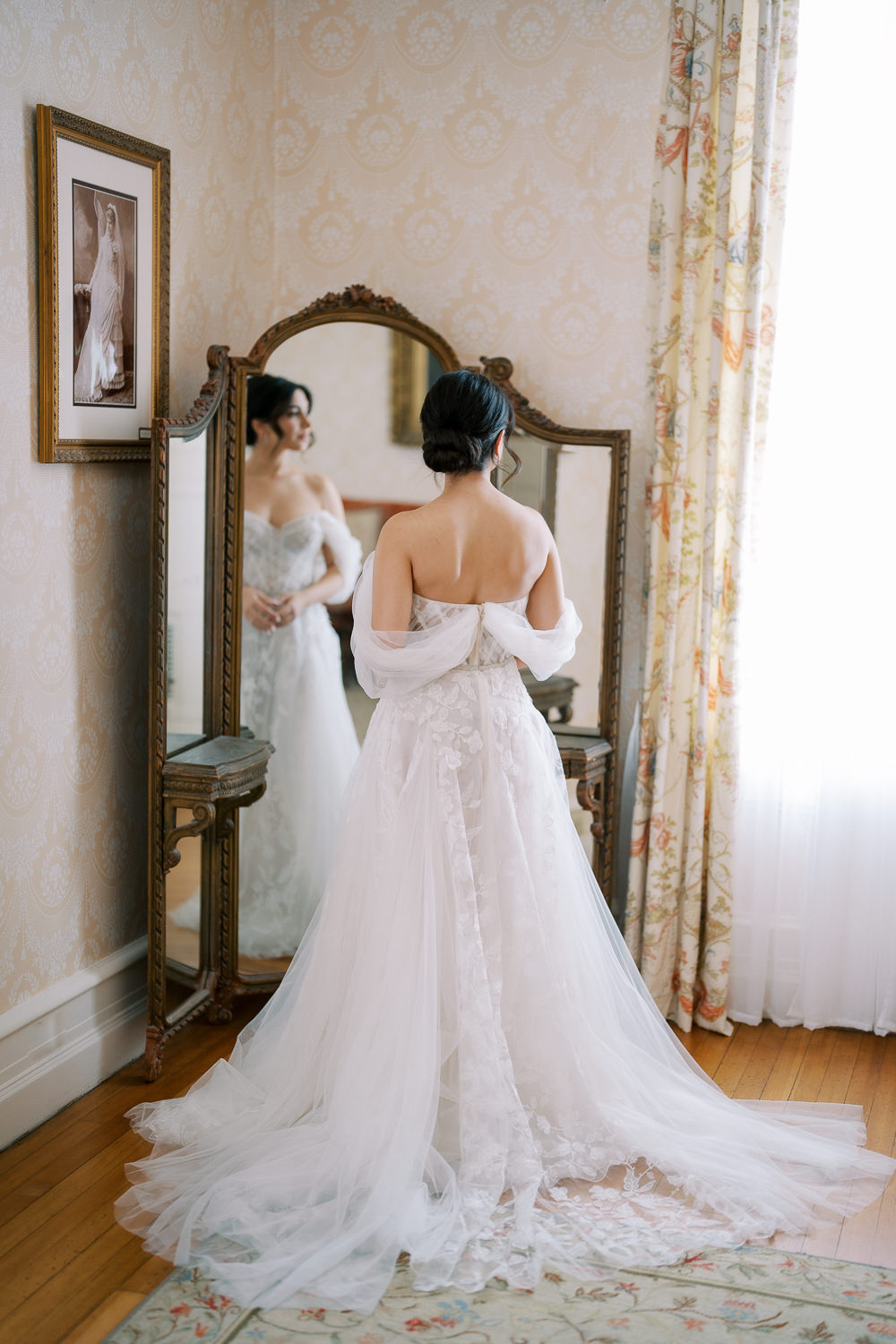 off the shoulder wedding dress