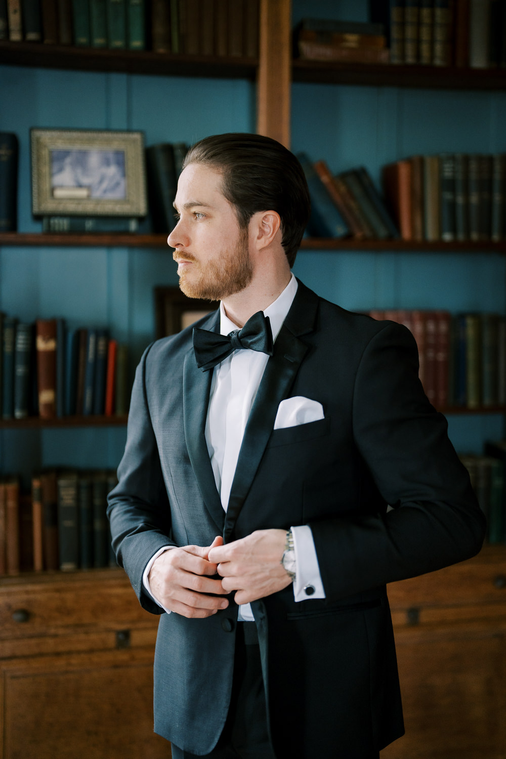 classic black-tie look for the groom