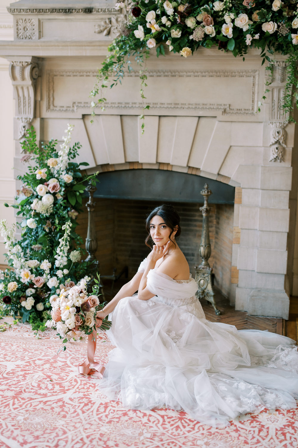 floral applique wedding dress