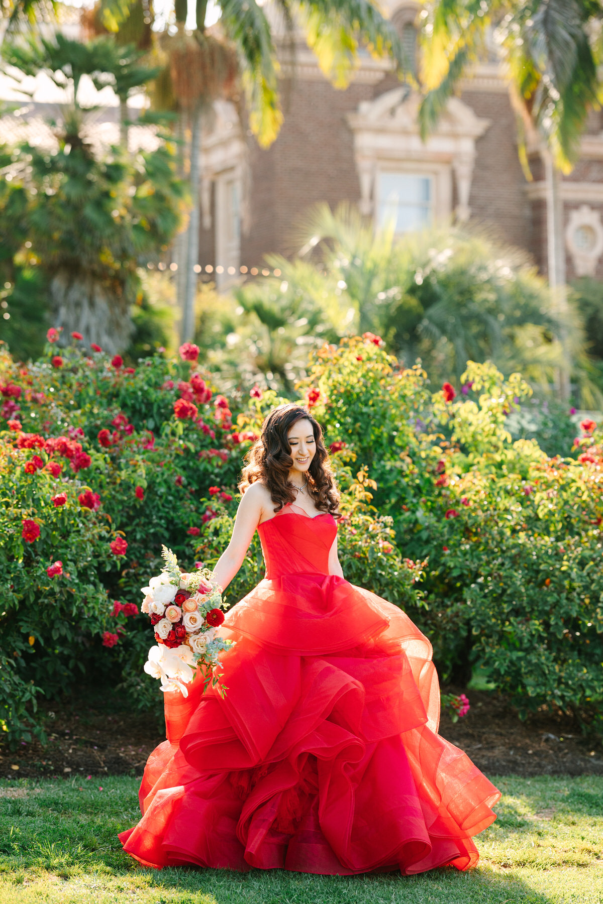 Red wedding gown