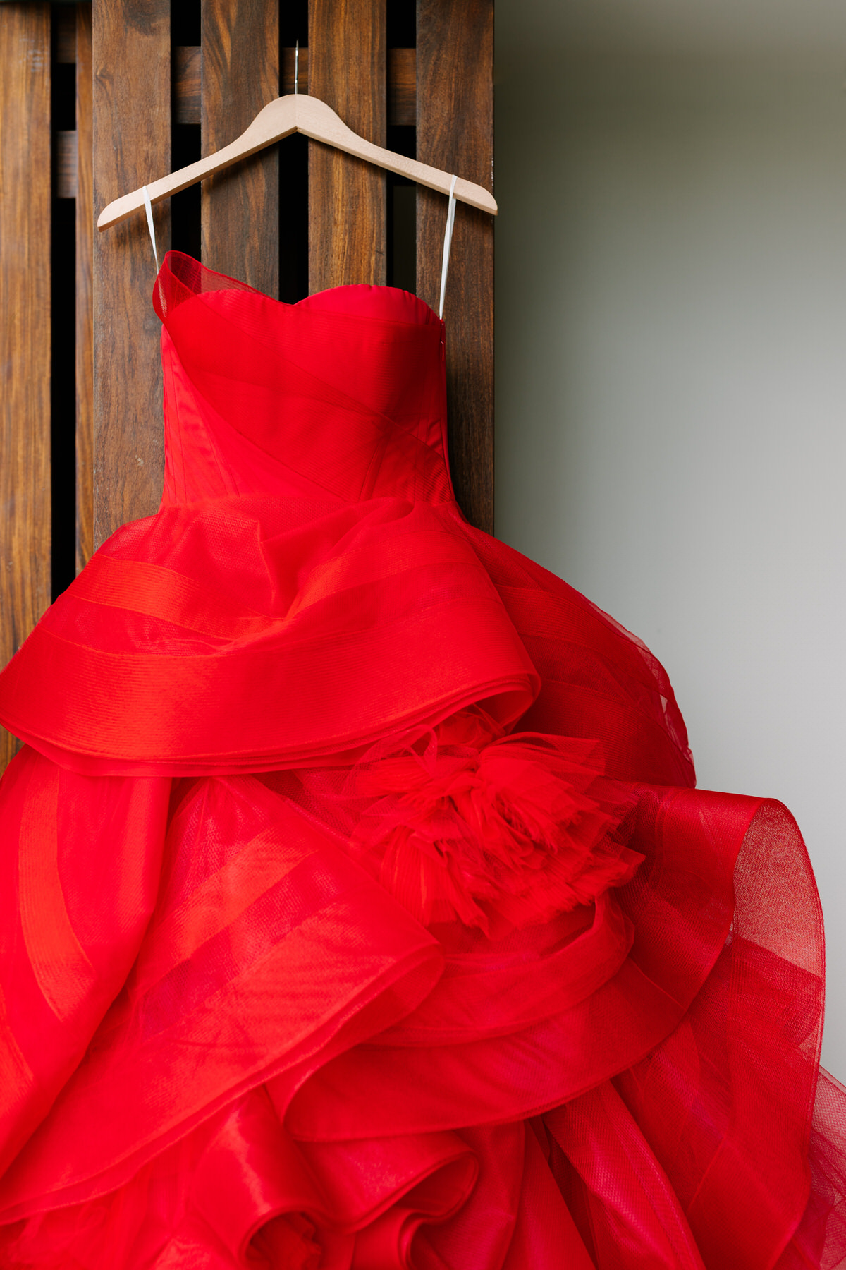 Red wedding gown