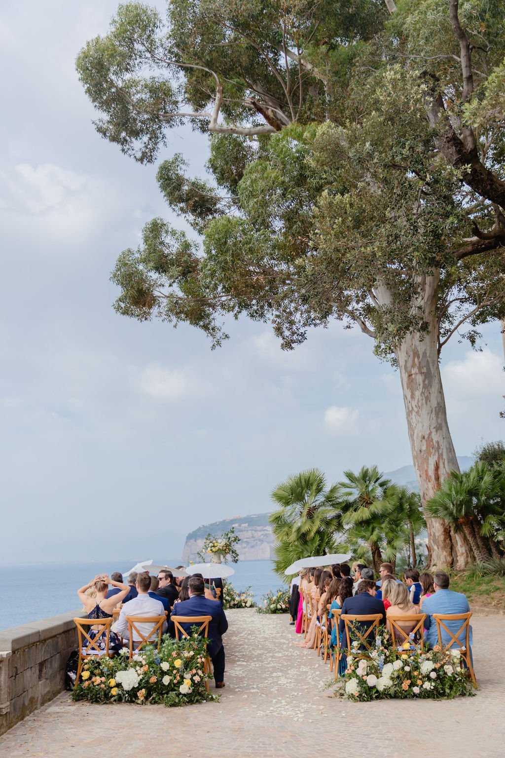 wedding ceremony with parasols