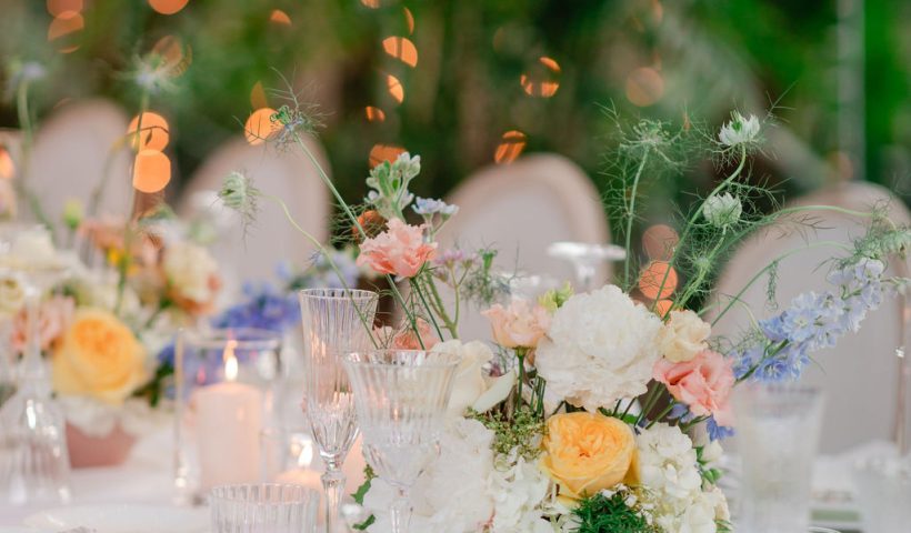 A springtime Italian wedding under a canopy of lights at Villa Astor