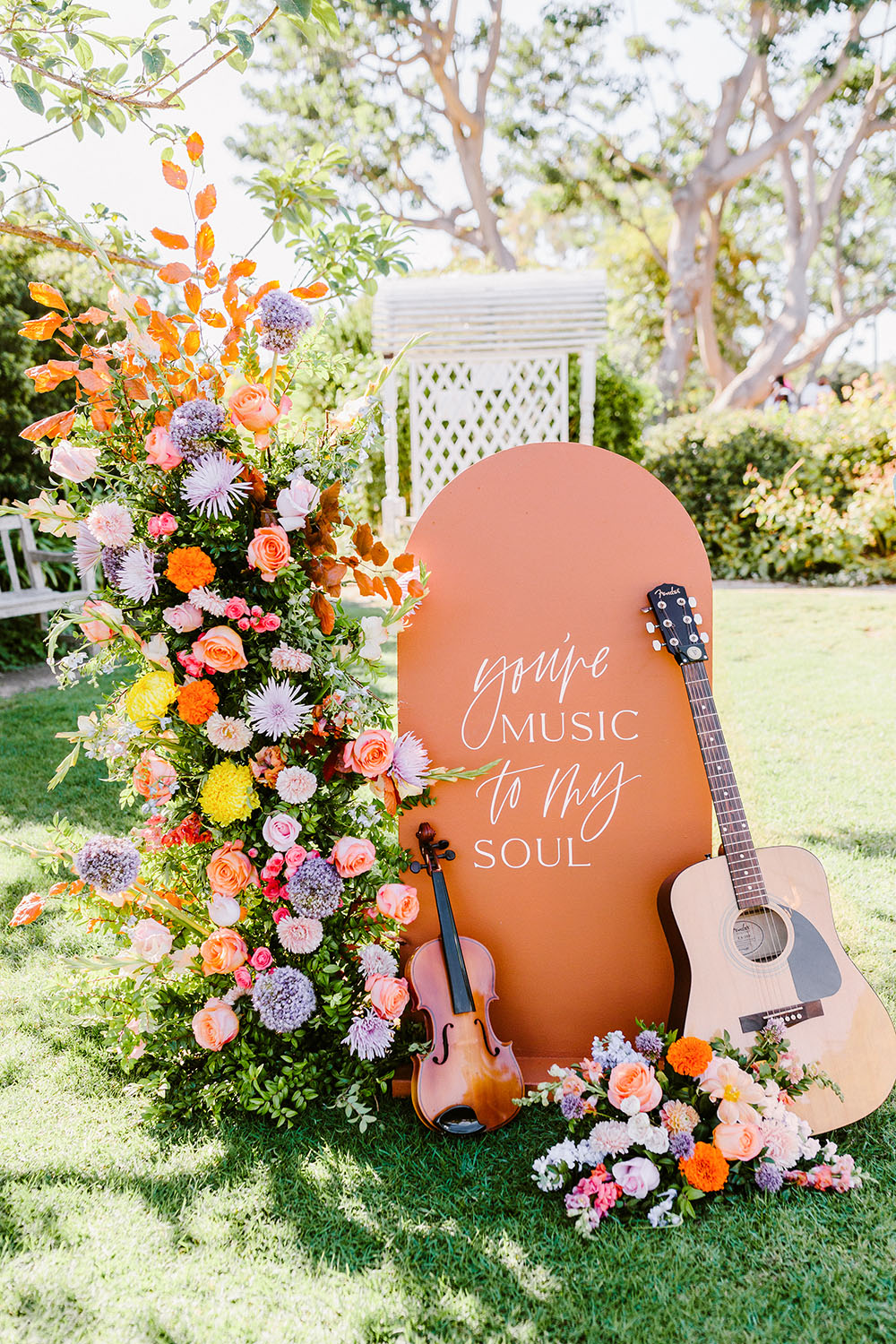 Music Inspired Wedding Ideas Colorful Garden