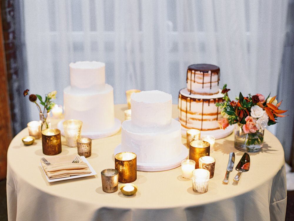 three tiered wedding cakes