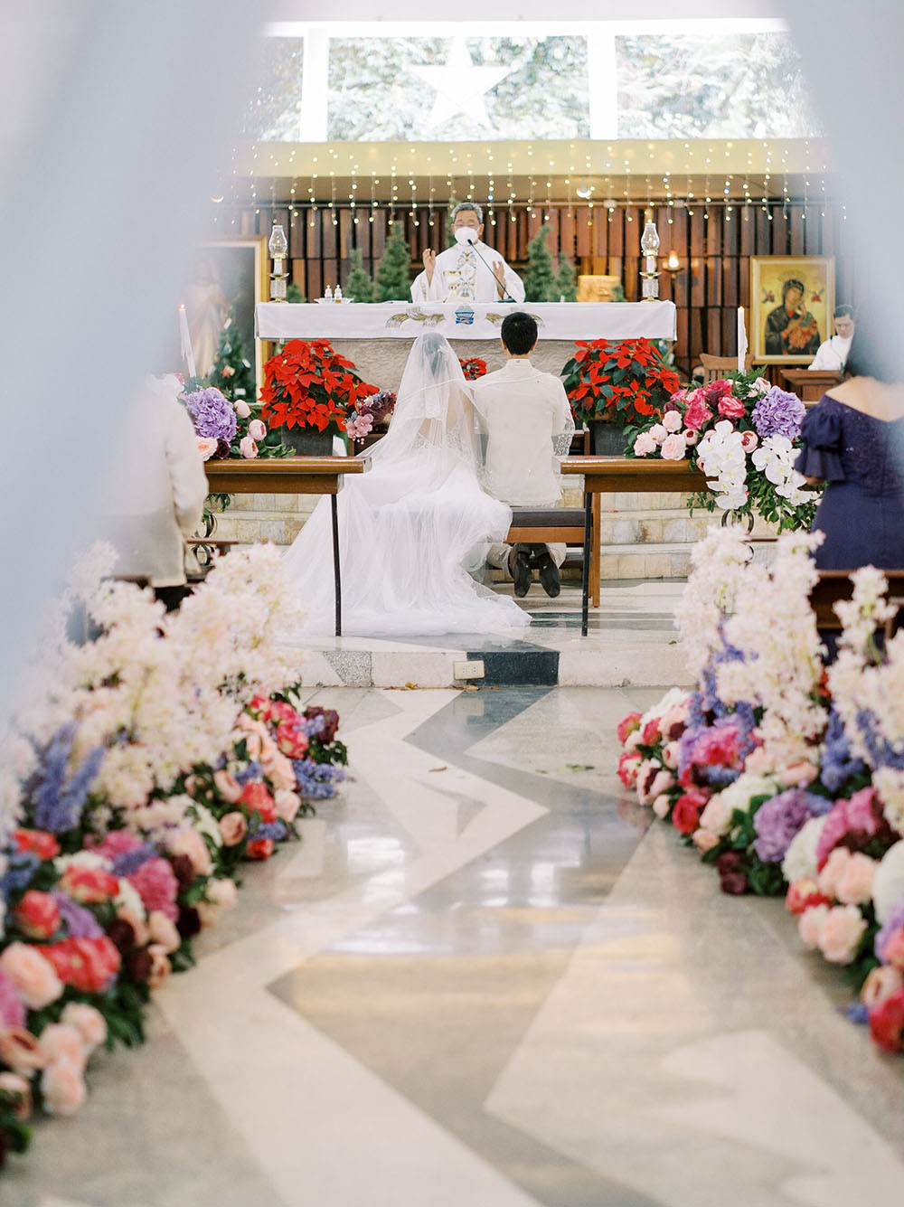 Lush Philippines Wedding Lilac Plum Flowers