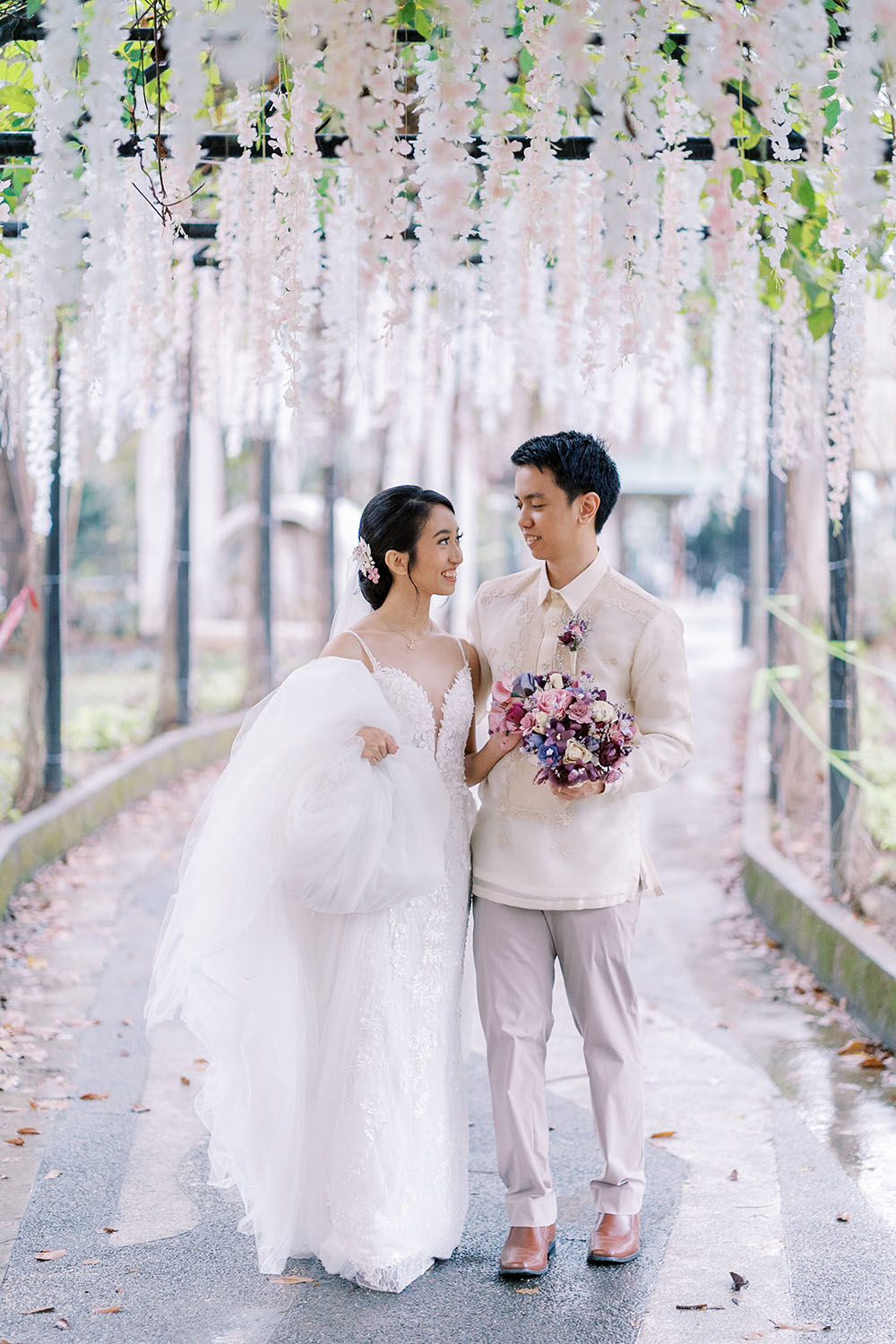 Lush Philippines Wedding Lilac Plum Flowers