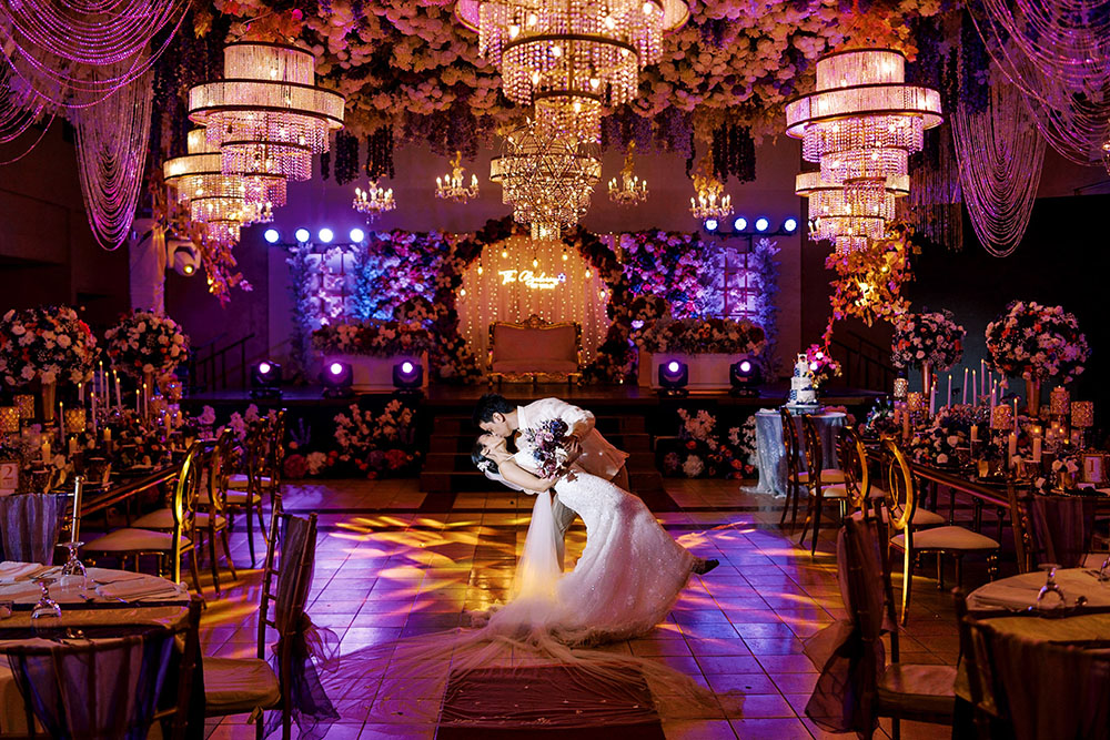 Lush Philippines Wedding Lilac Plum Flowers