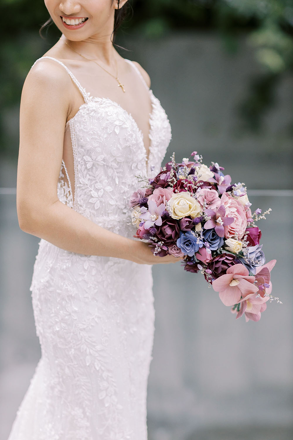 Lush Philippines Wedding Lilac Plum Flowers