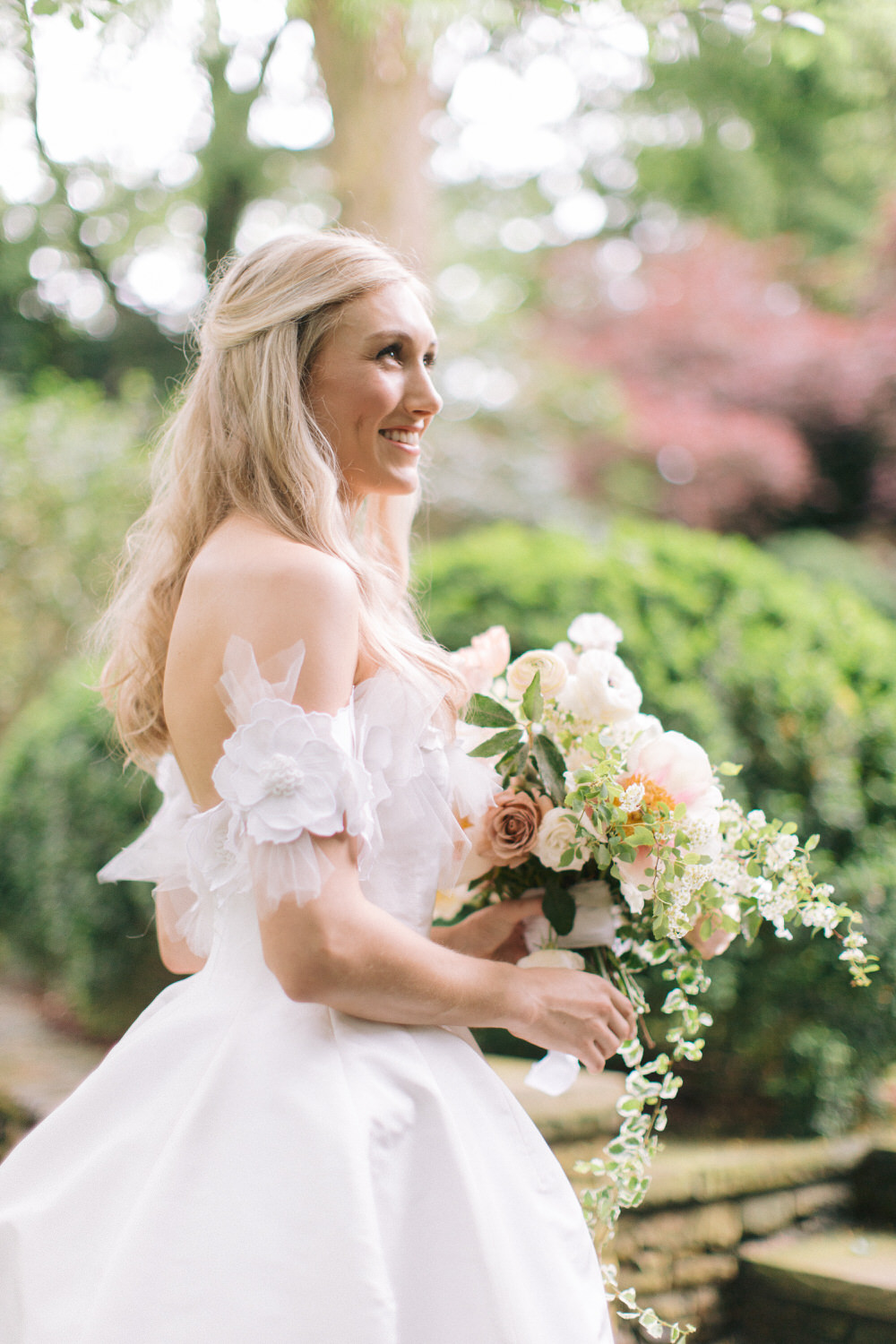 bridal portrait showcasing her sleeves