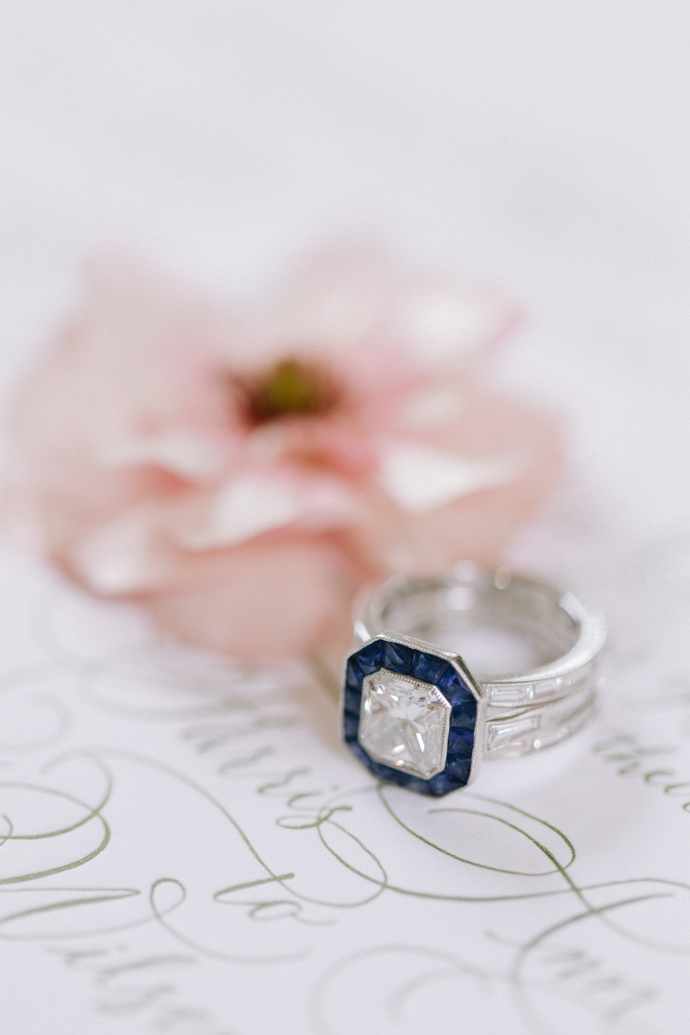 halo ring with deep blue halo