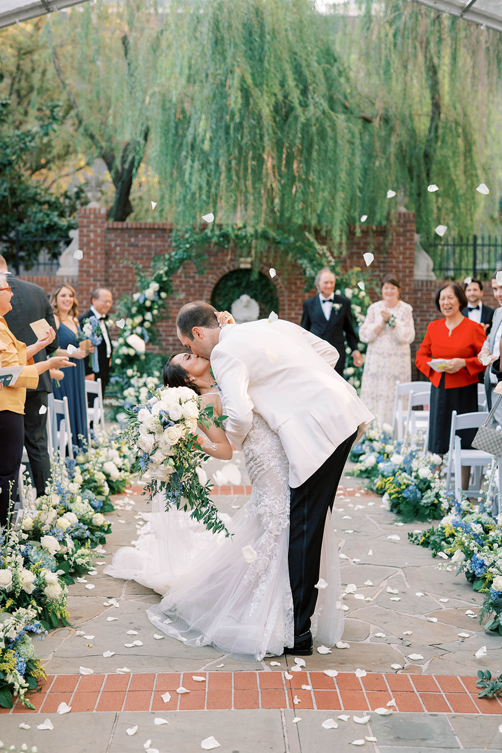 Blue Hydrangea Garden Wedding British Asian Influence