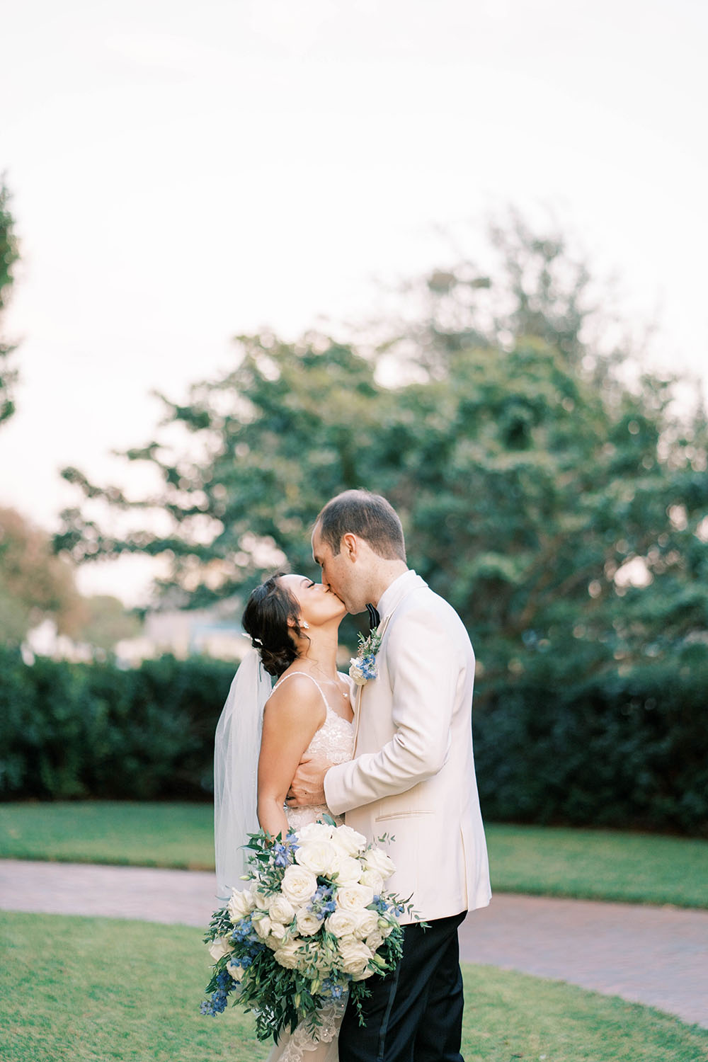 Blue Hydrangea Garden Wedding British Asian Influence