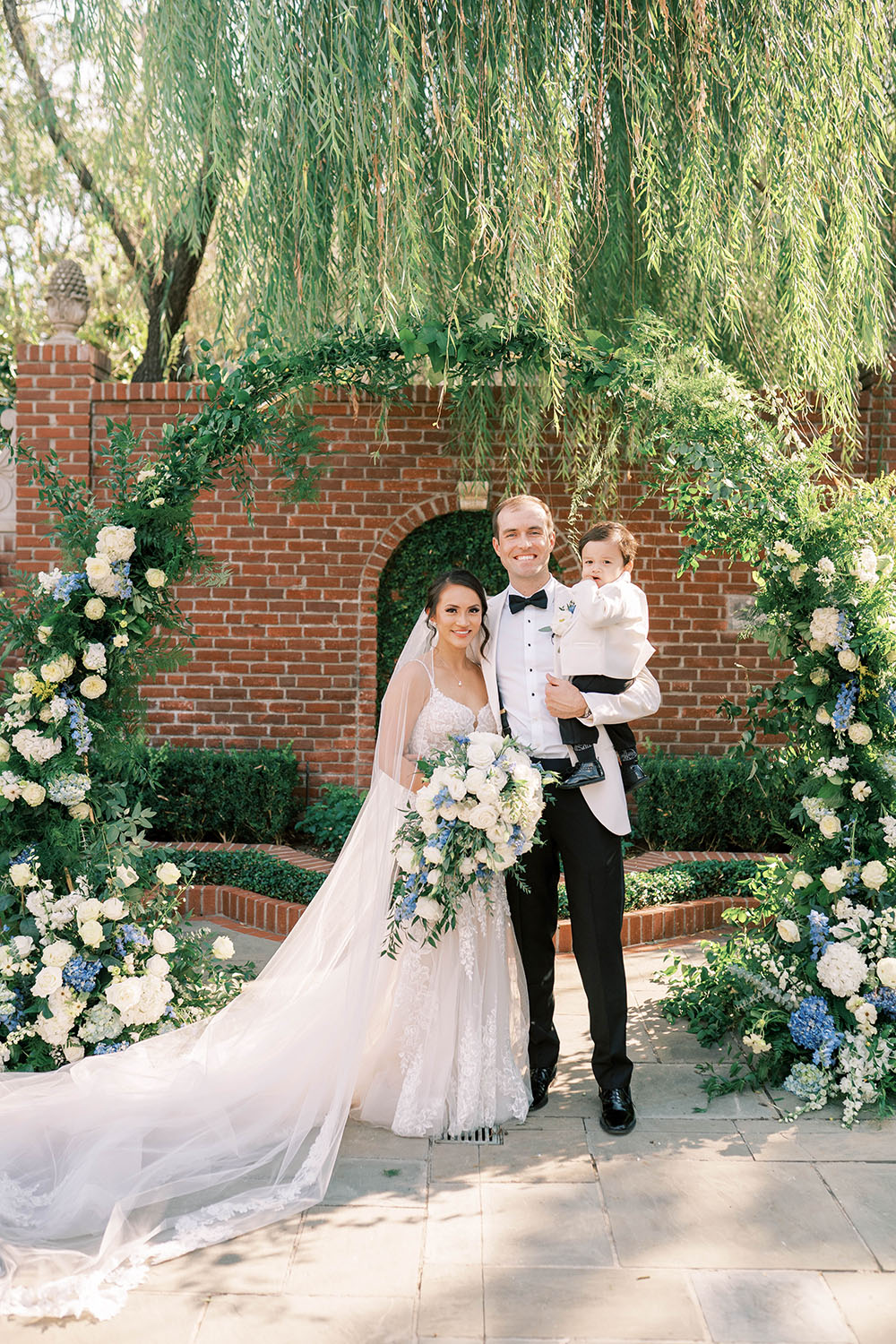 Blue Hydrangea Garden Wedding British Asian Influence