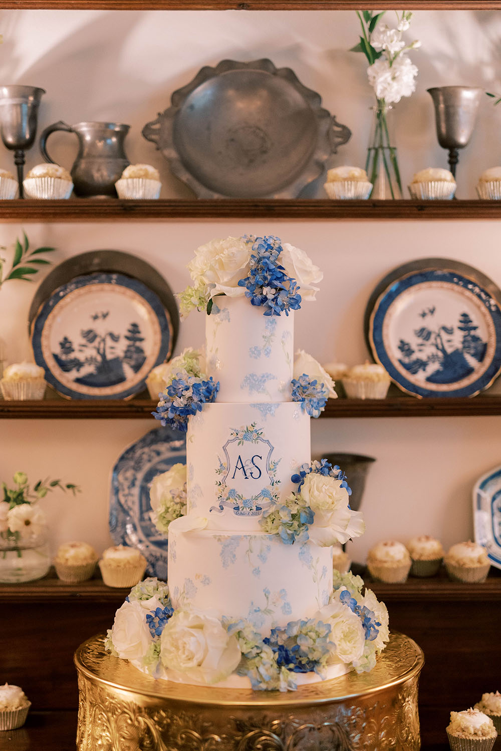 Blue Hydrangea Garden Wedding British Asian Influence