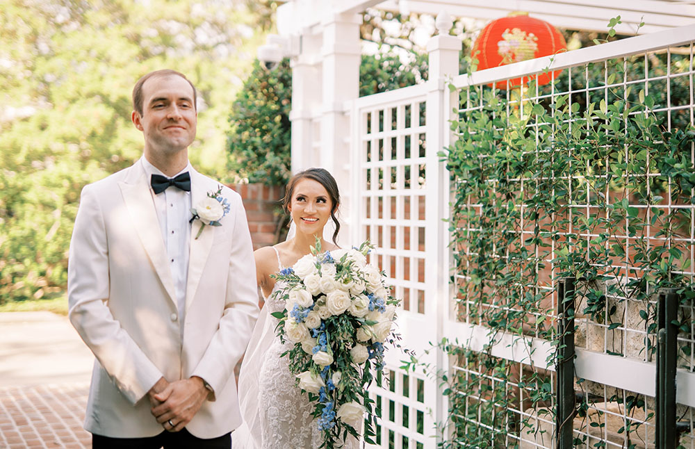 Blue Hydrangea Garden Wedding British Asian Influence