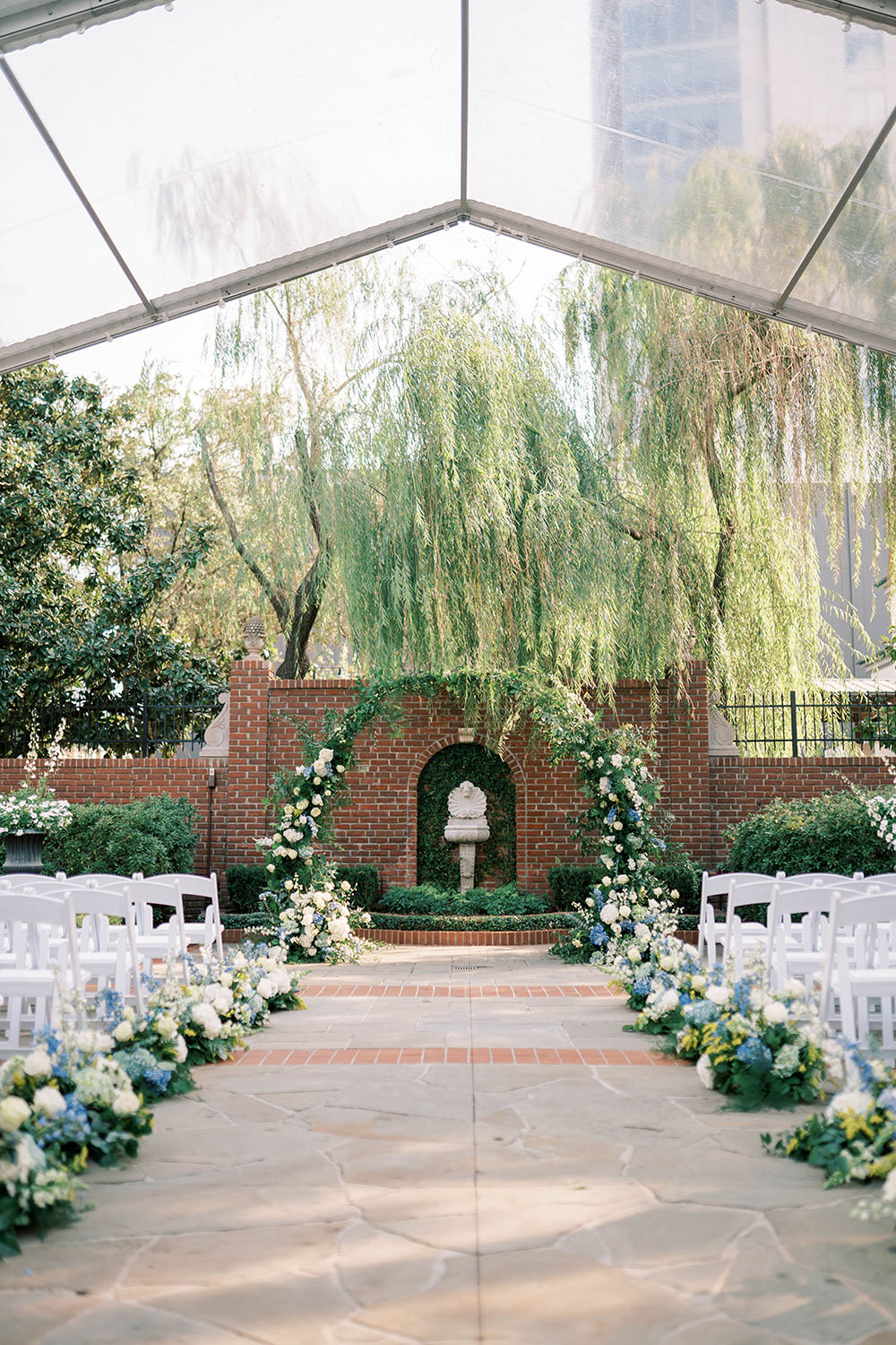 Blue Hydrangea Garden Wedding British Asian Influence