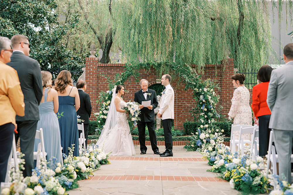 Blue Hydrangea Garden Wedding British Asian Influence