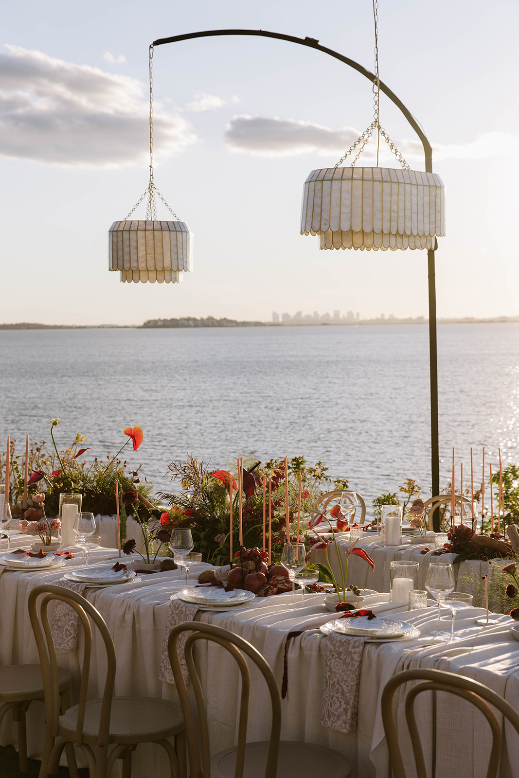 modern outdoor wedding reception