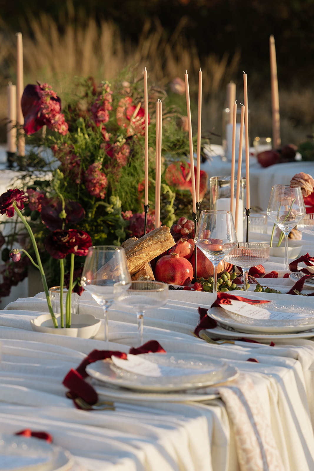 long skinny tapered candles for wedding